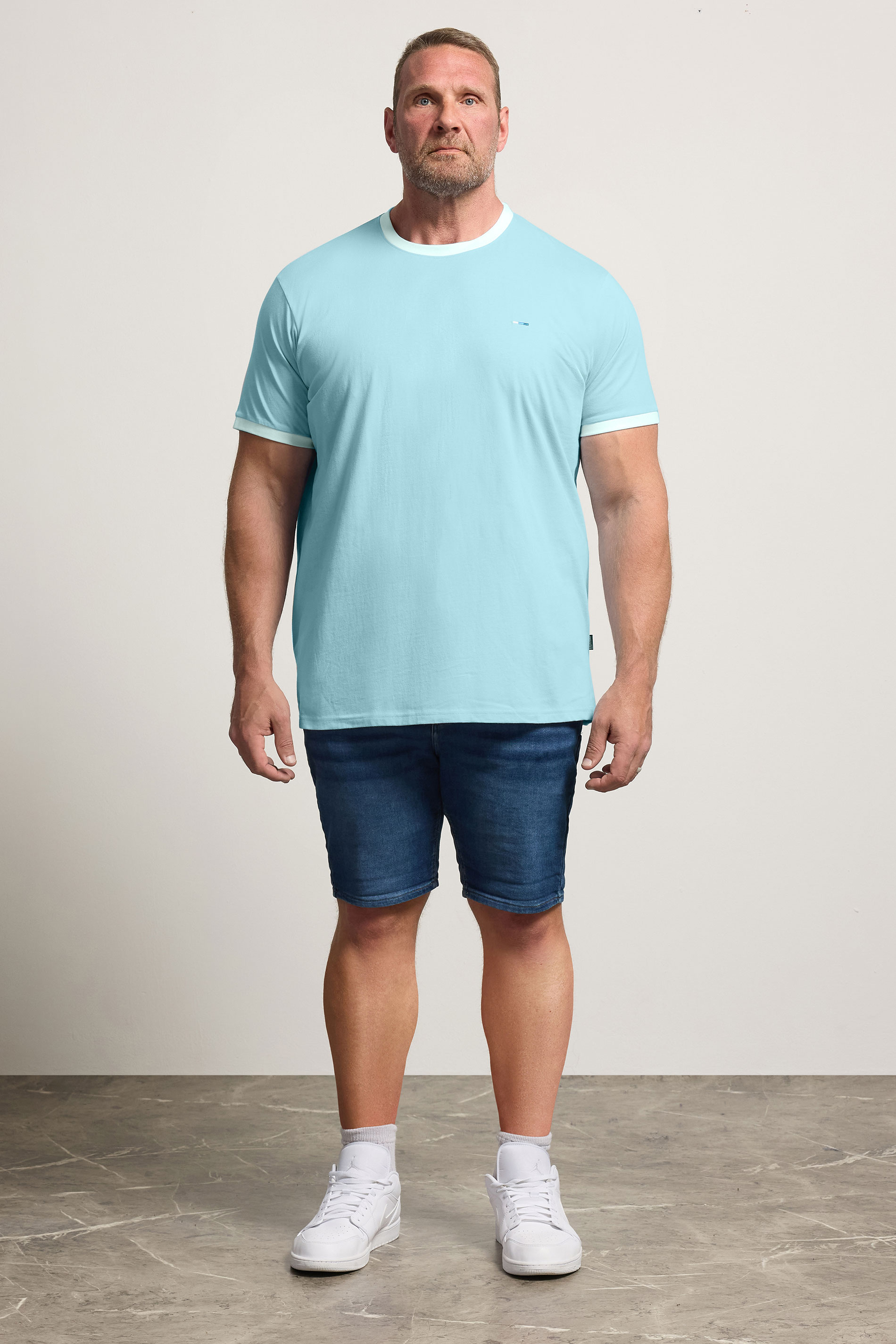 BadRhino Big & Tall Light Blue Ringer T-Shirt | BadRhino 1