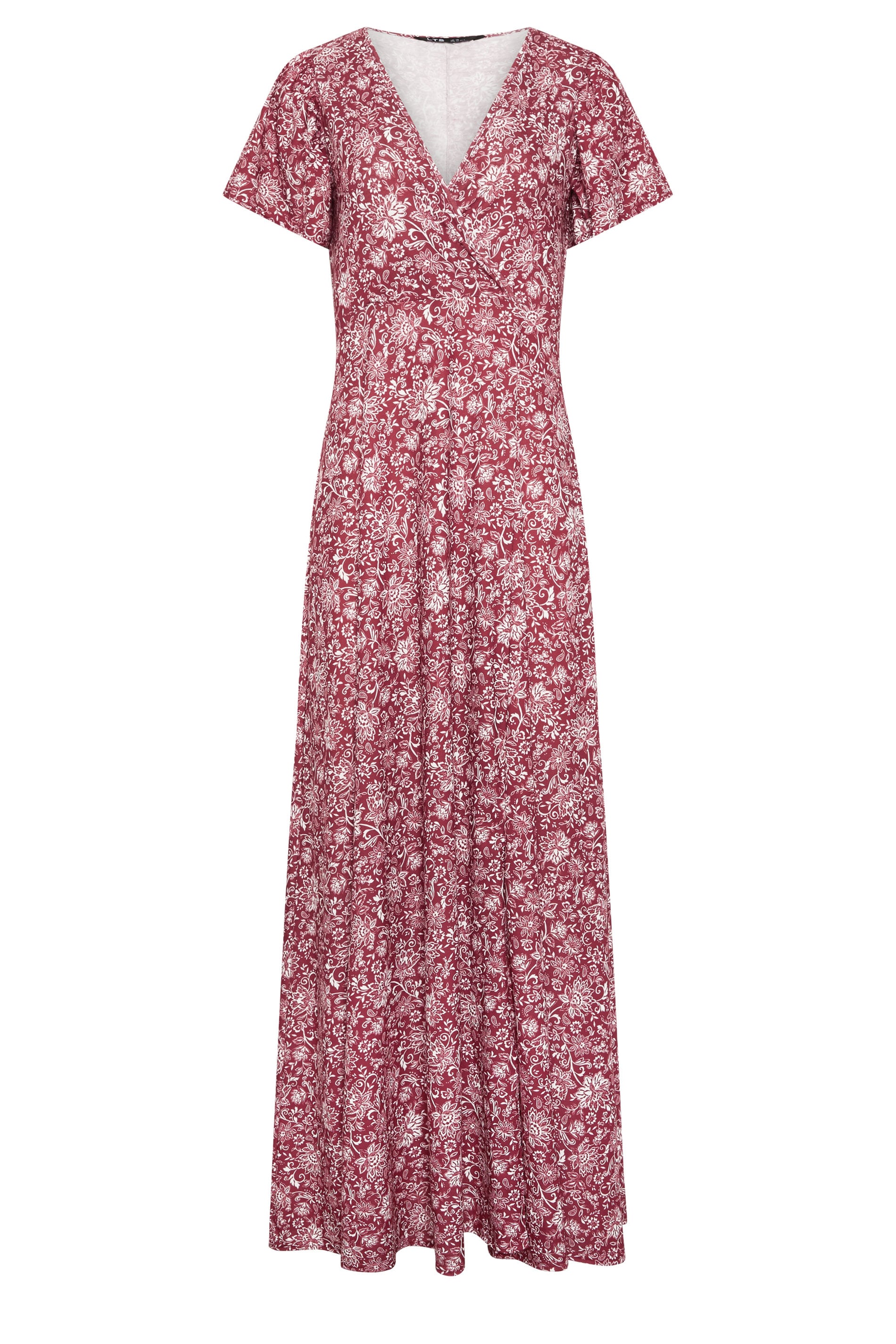 LTS Tall Women's Burgundy Red Paisley Wrap Maxi Dress | Long Tall Sally 6