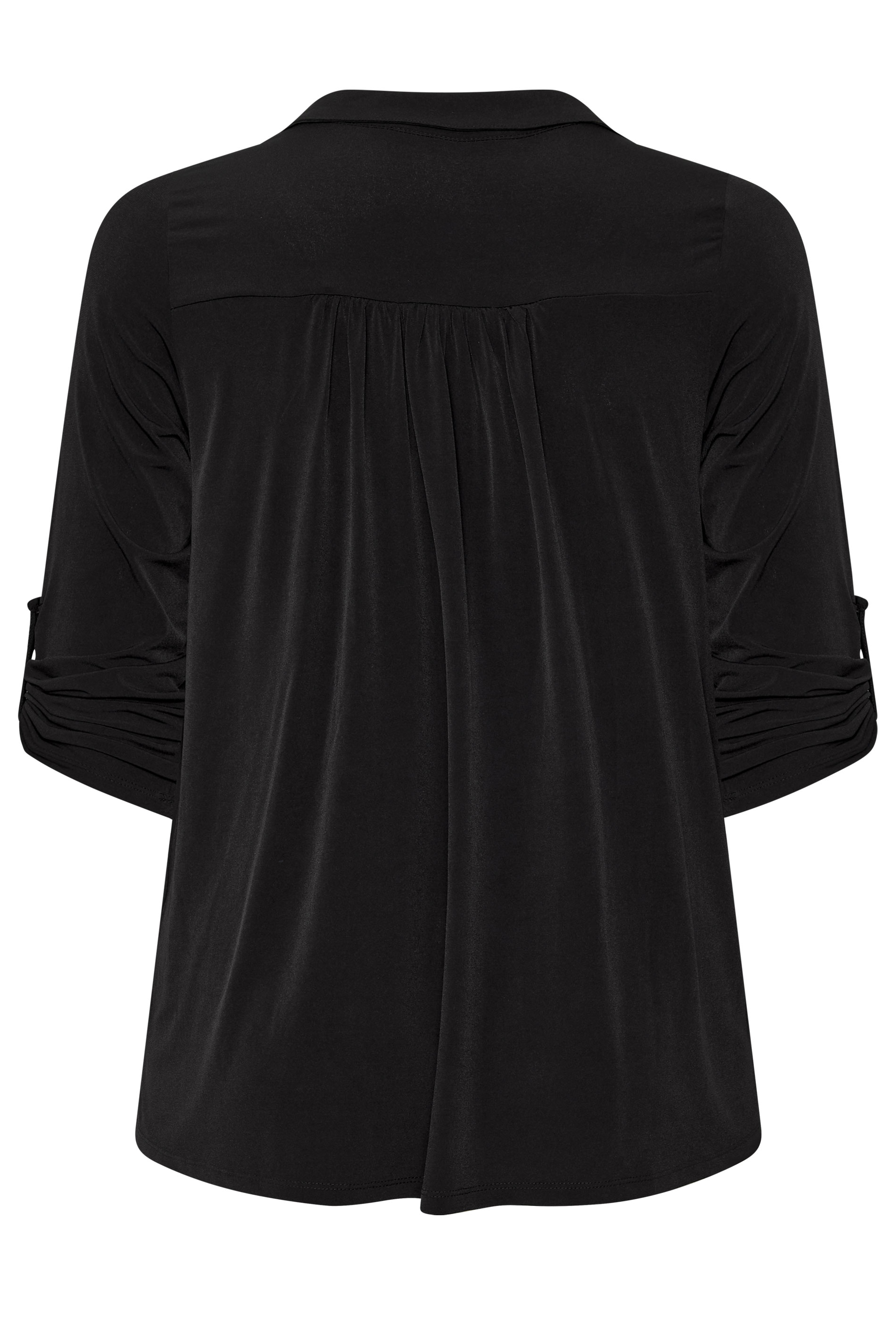 EVANS Curve Black Long Sleeve Blouse | Evans  2