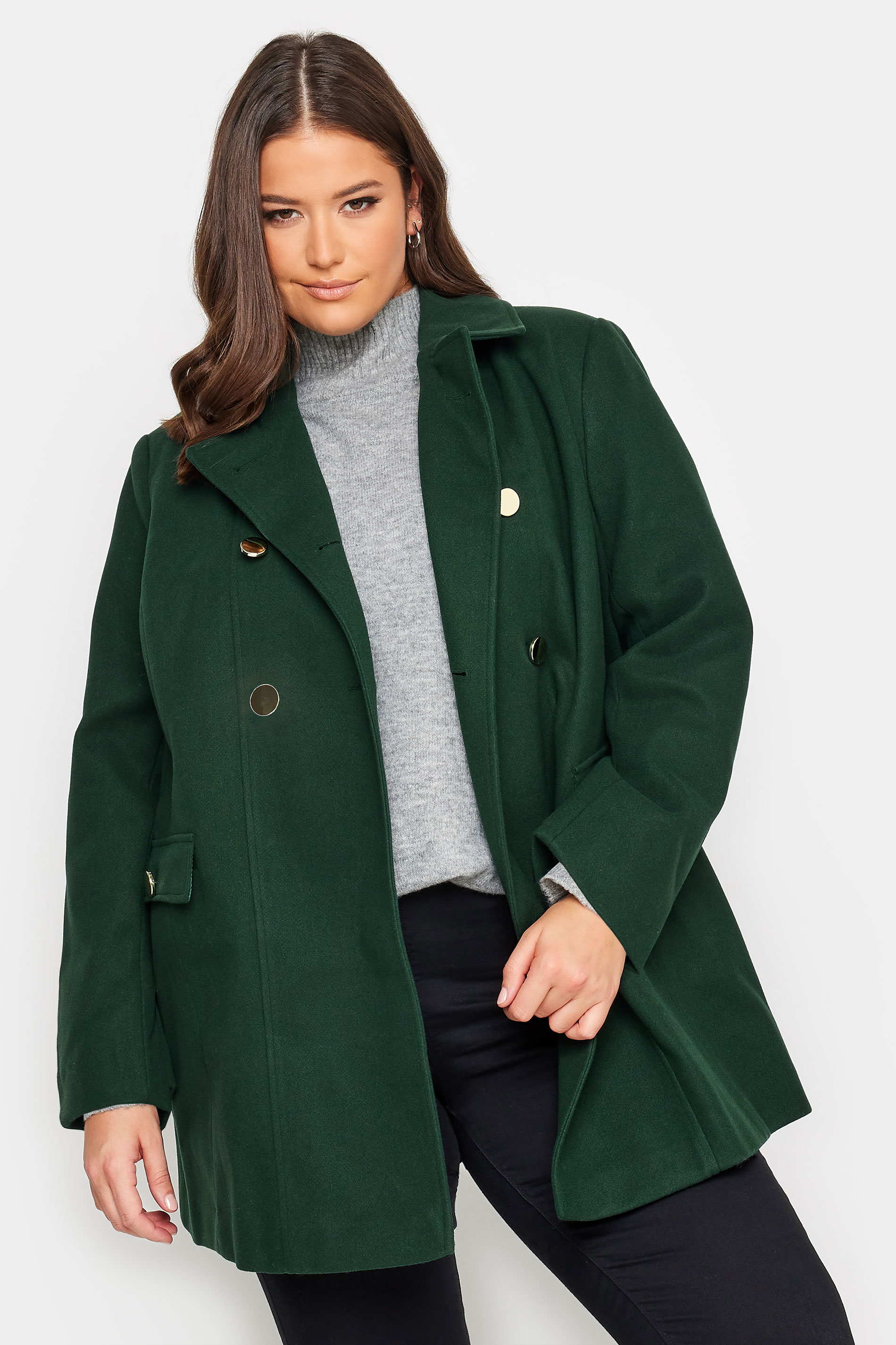 Product Video For YOURS Plus Size Forest Green Collared Formal Coat | Yours Clothing 1