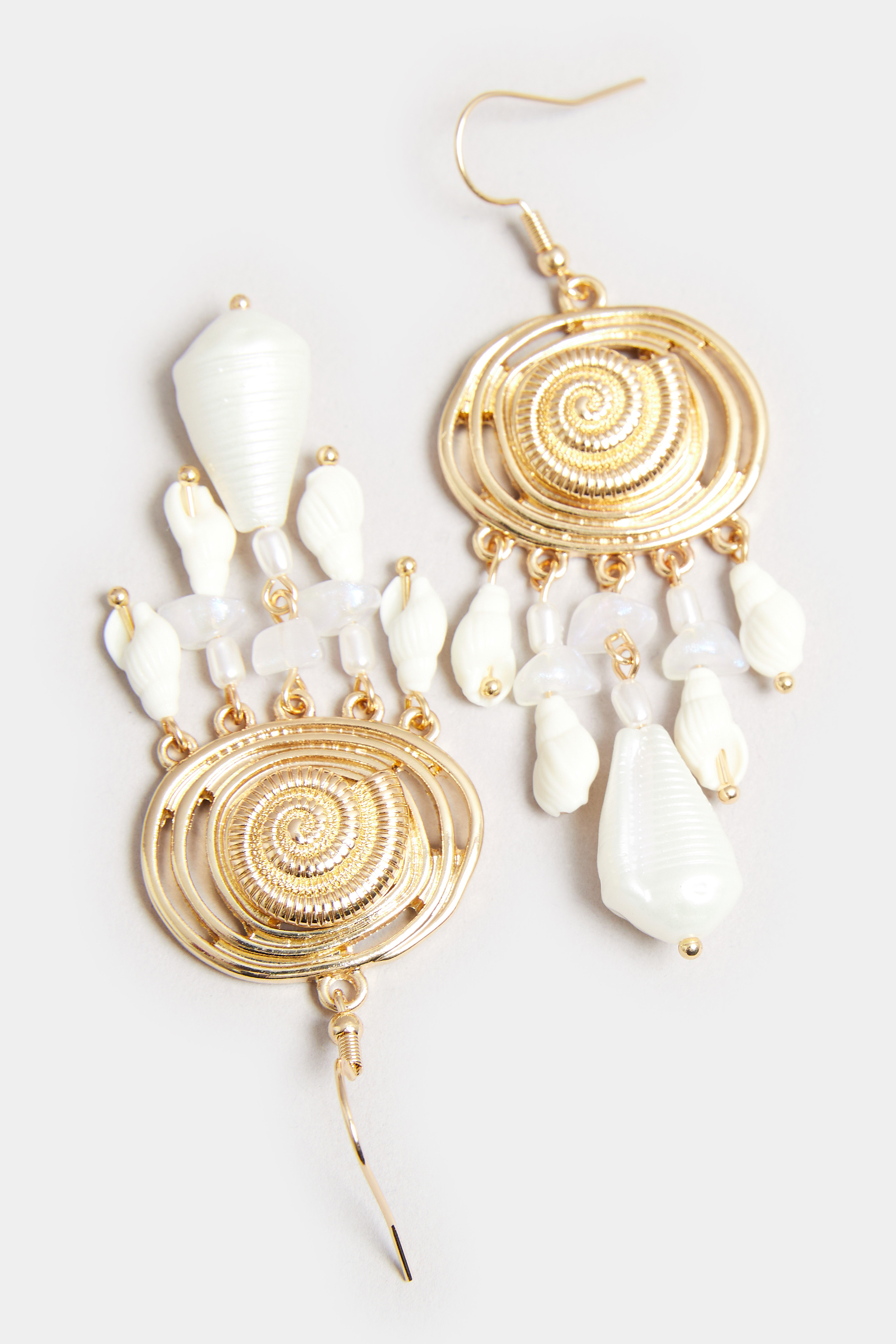 Gold Tone Shell Detail Statement Earrings 3