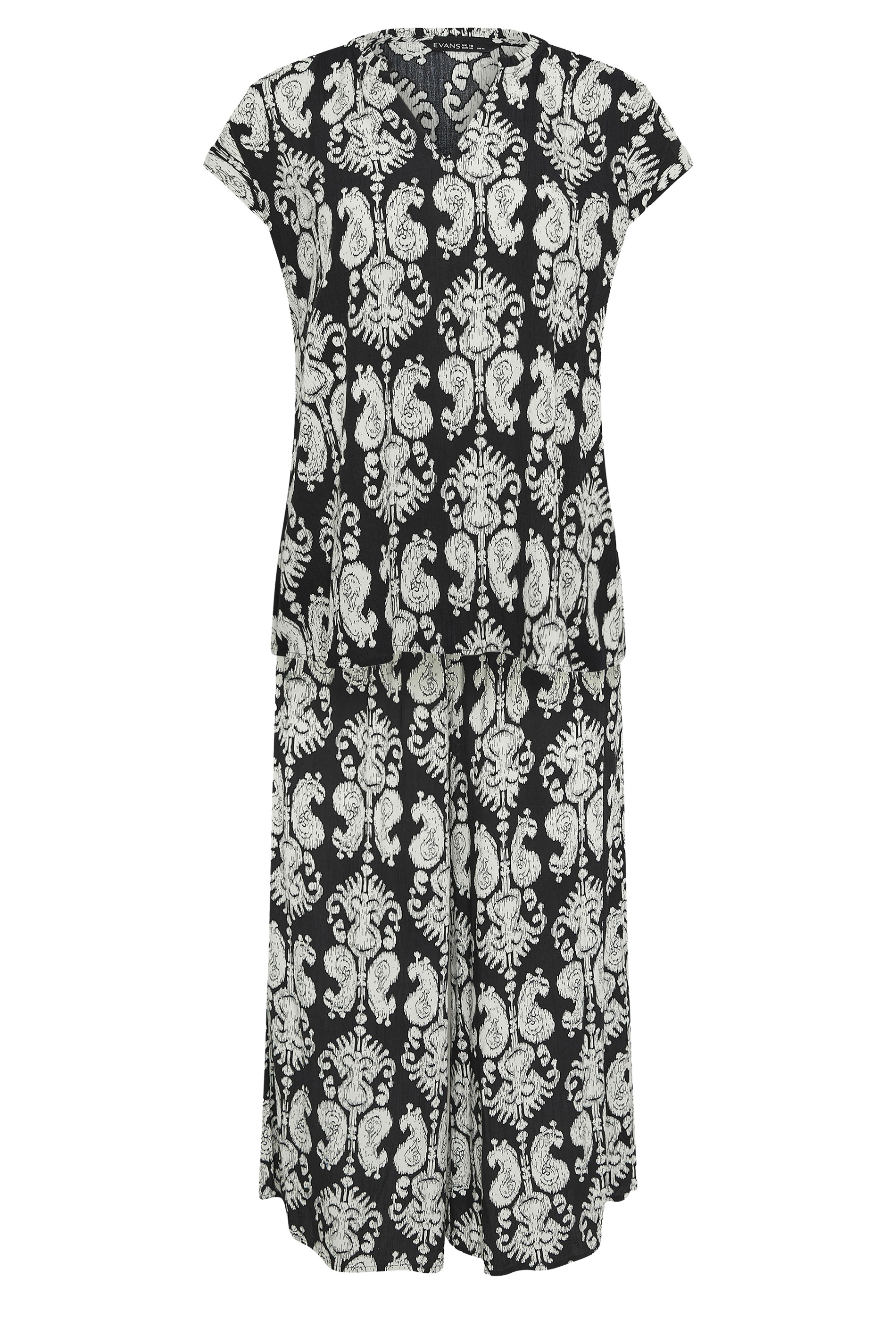 EVANS Plus Size Black Abstract Print Set | Evans 8