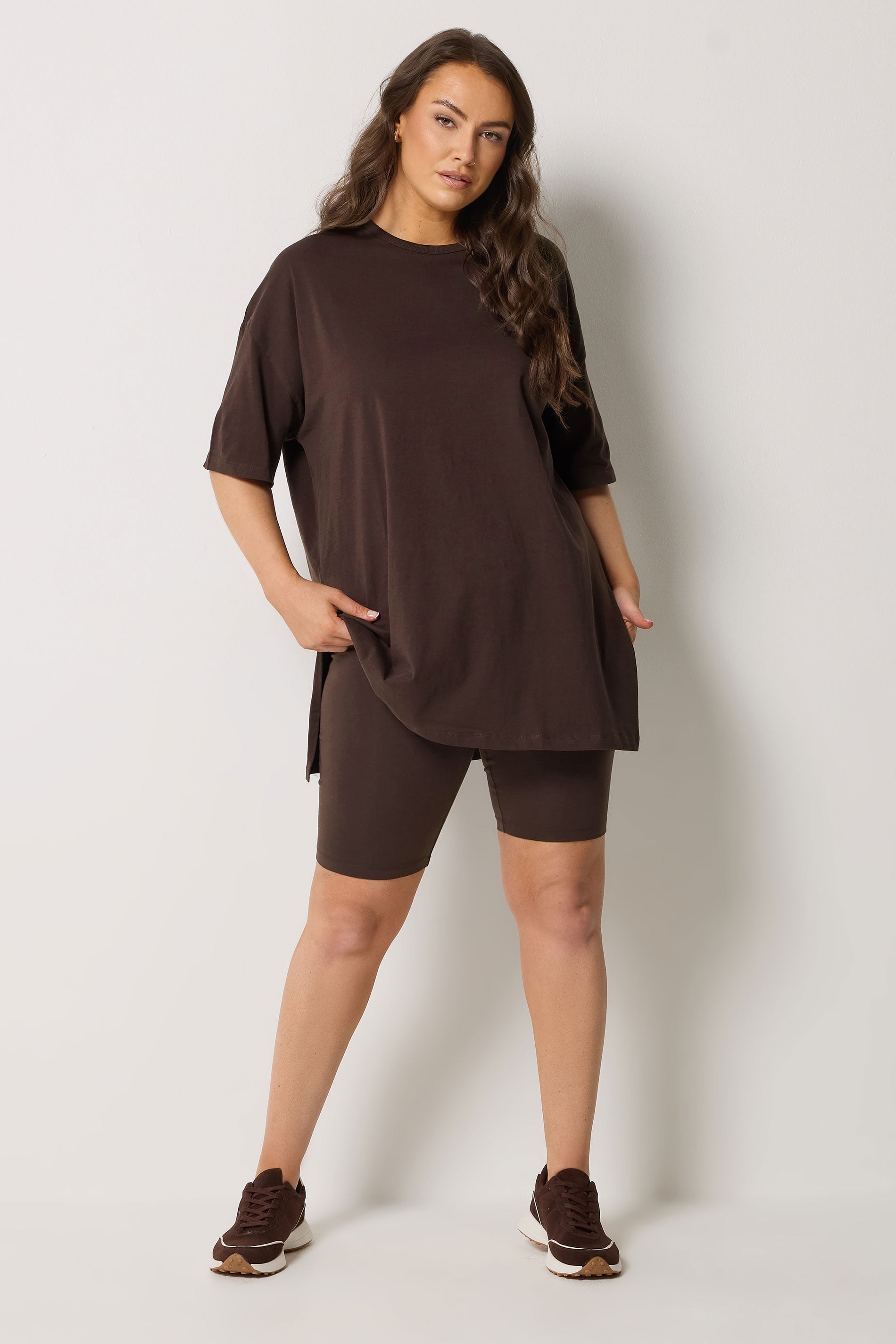 YOURS Plus Size Chocolate Brown Shorts | Yours Clothing 1