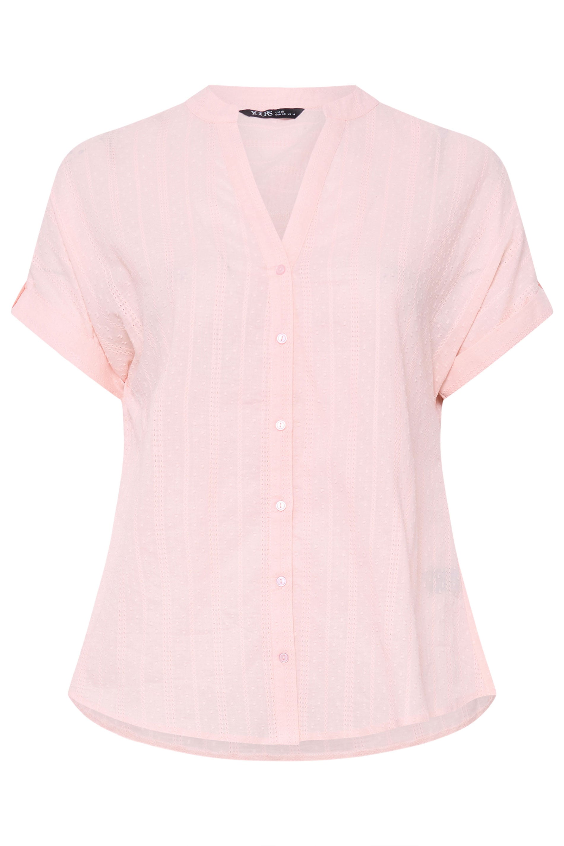 YOURS Plus Size Pink Dobby Textured Blouse | Yours Clothing 5