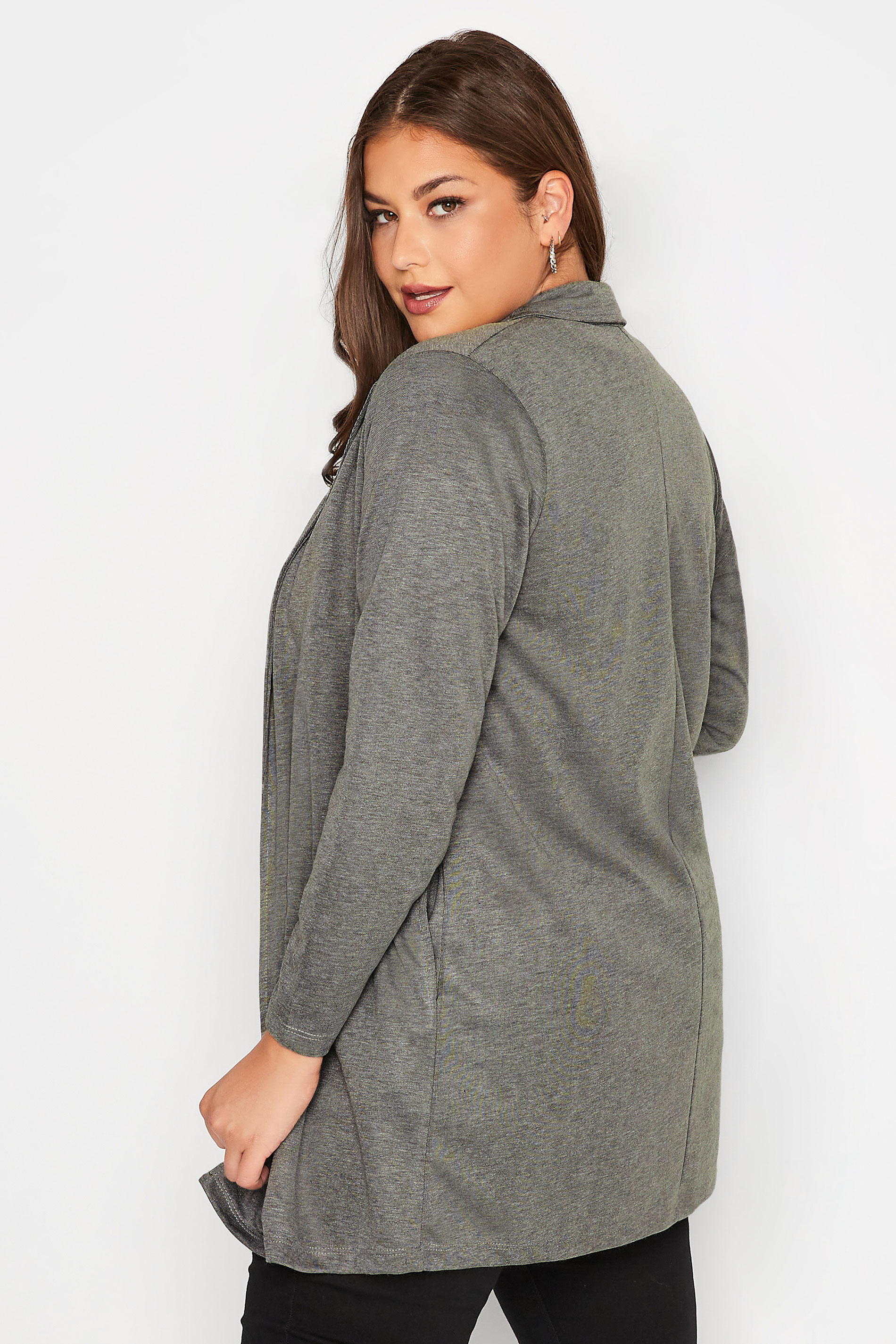 Plus Size Grey Longline Blazer | Yours Clothing 3