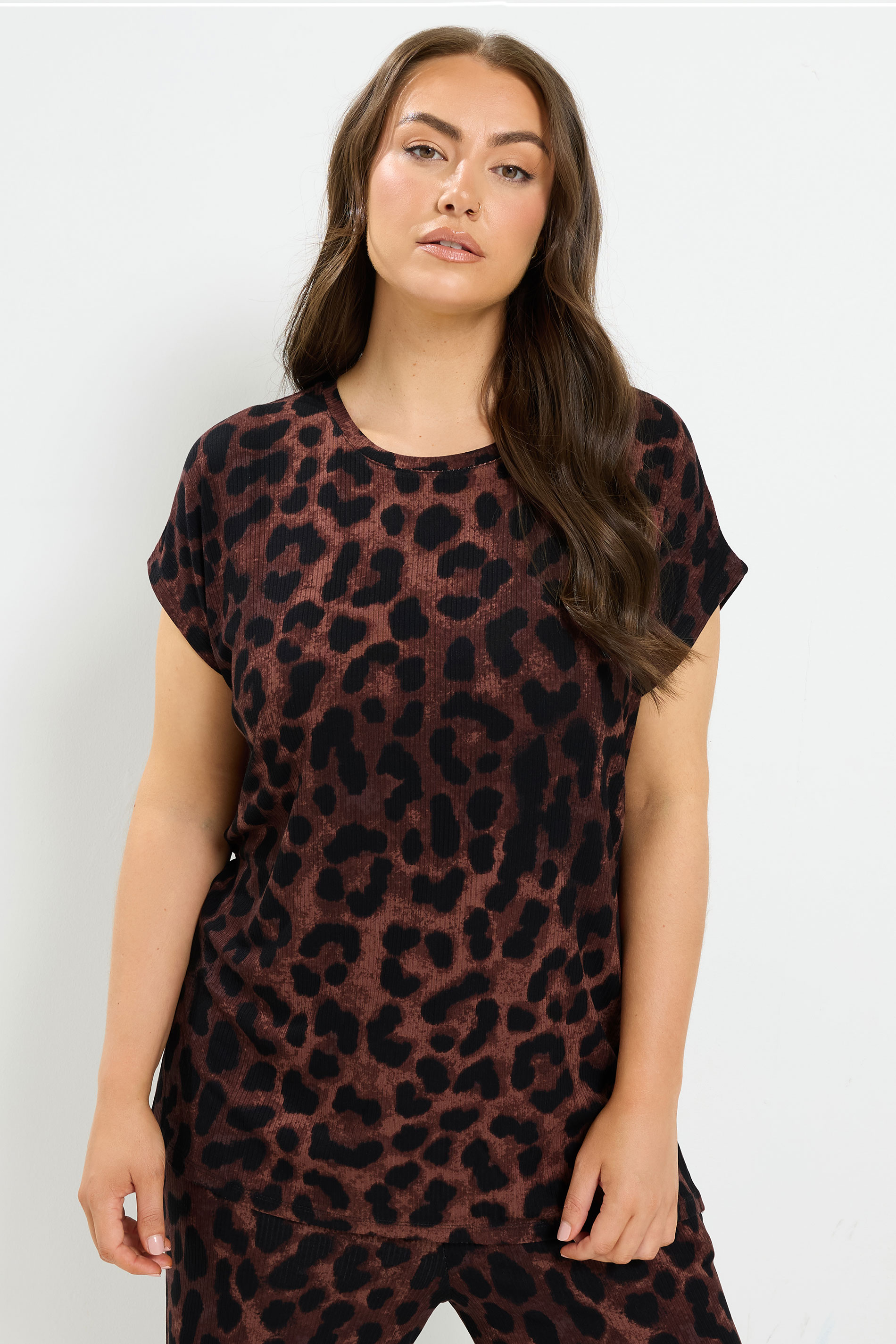 YOURS Plus Size Brown Leopard T-Shirt | Yours Clothing 3