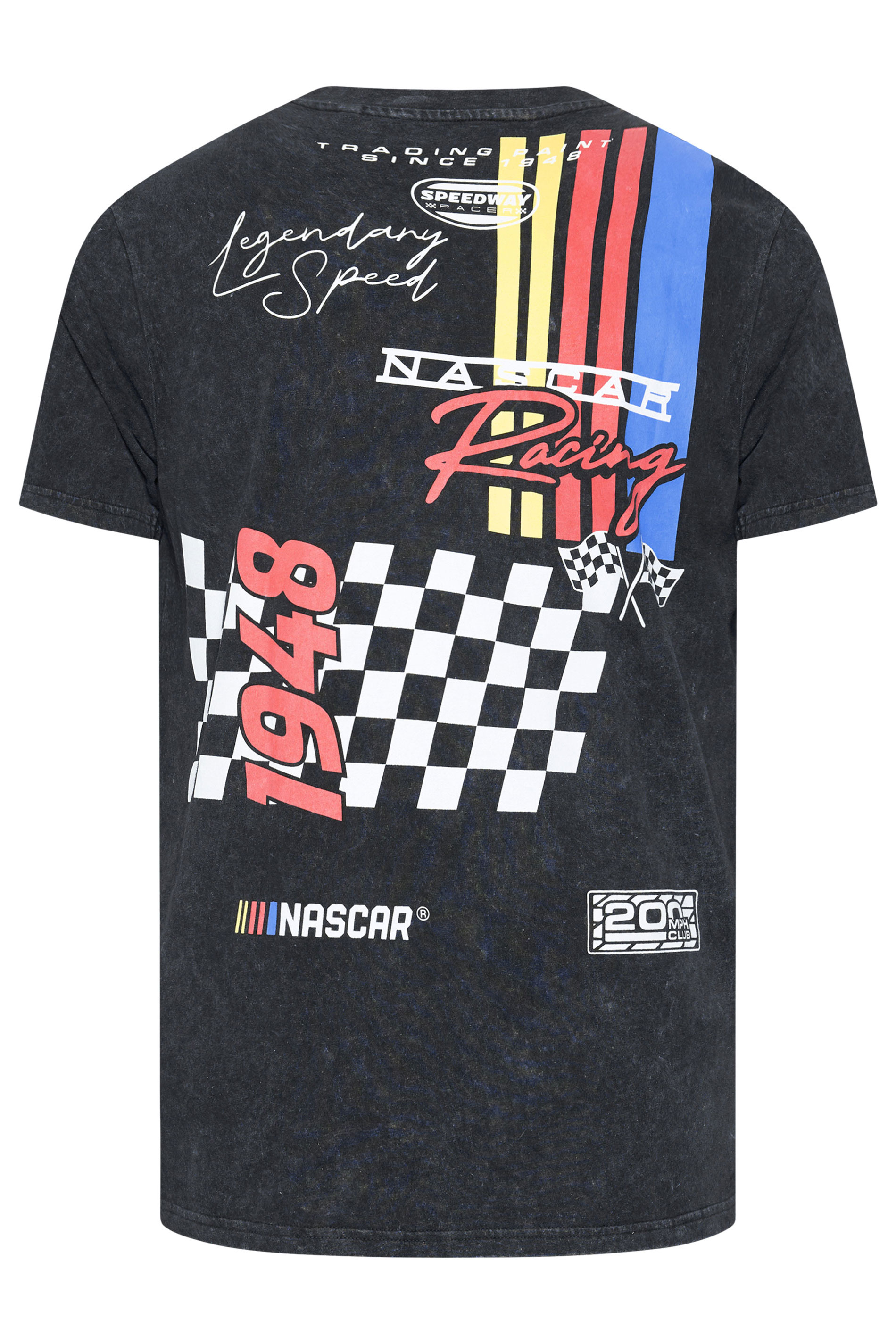 BadRhino Big & Tall Black Acid Wash Nascar Graphic T-Shirt | BadRhino 7
