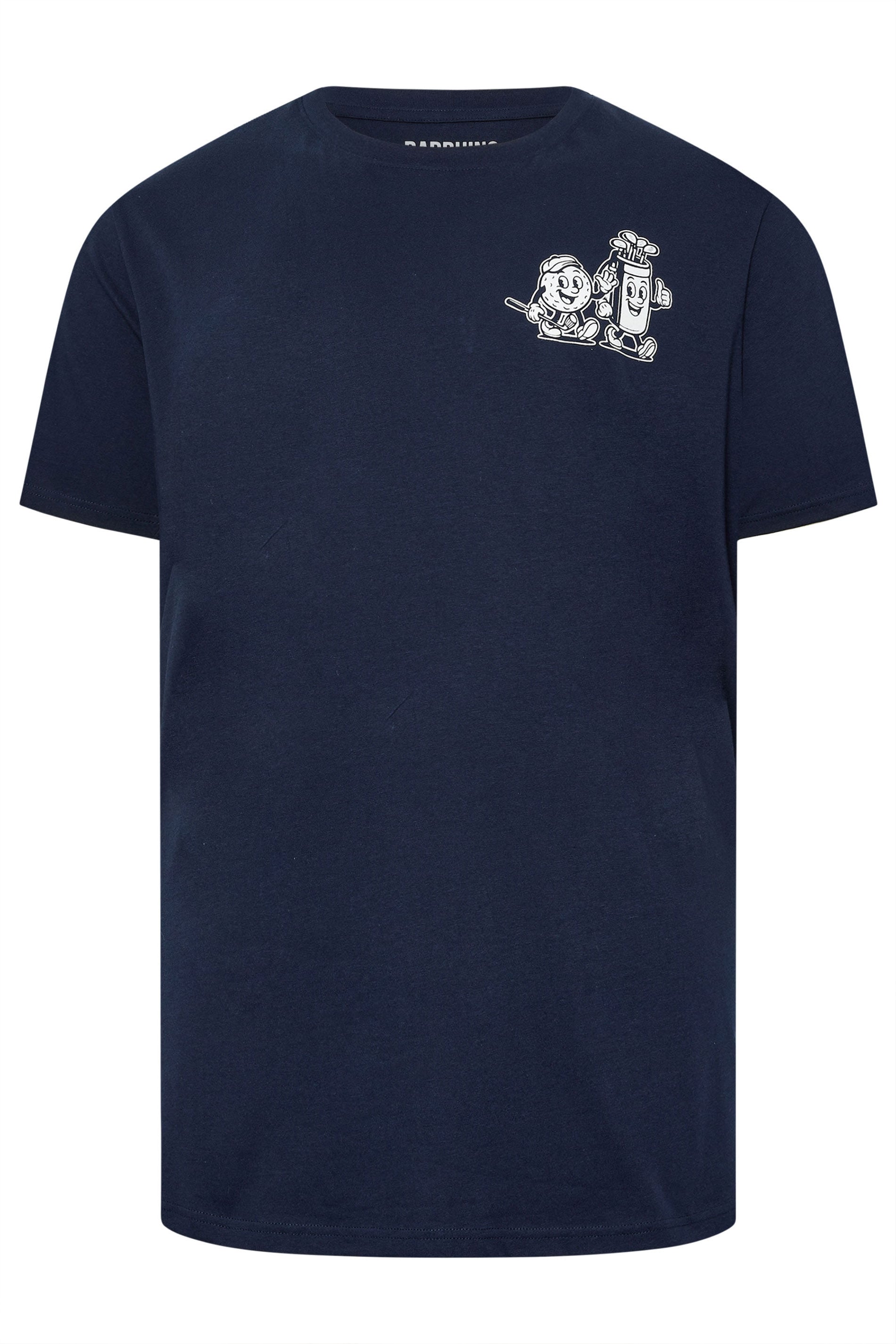 BadRhino Big & Tall Navy Blue Extra Long 'Cartoon Golf' Graphic T-Shirt | BadRhino 6