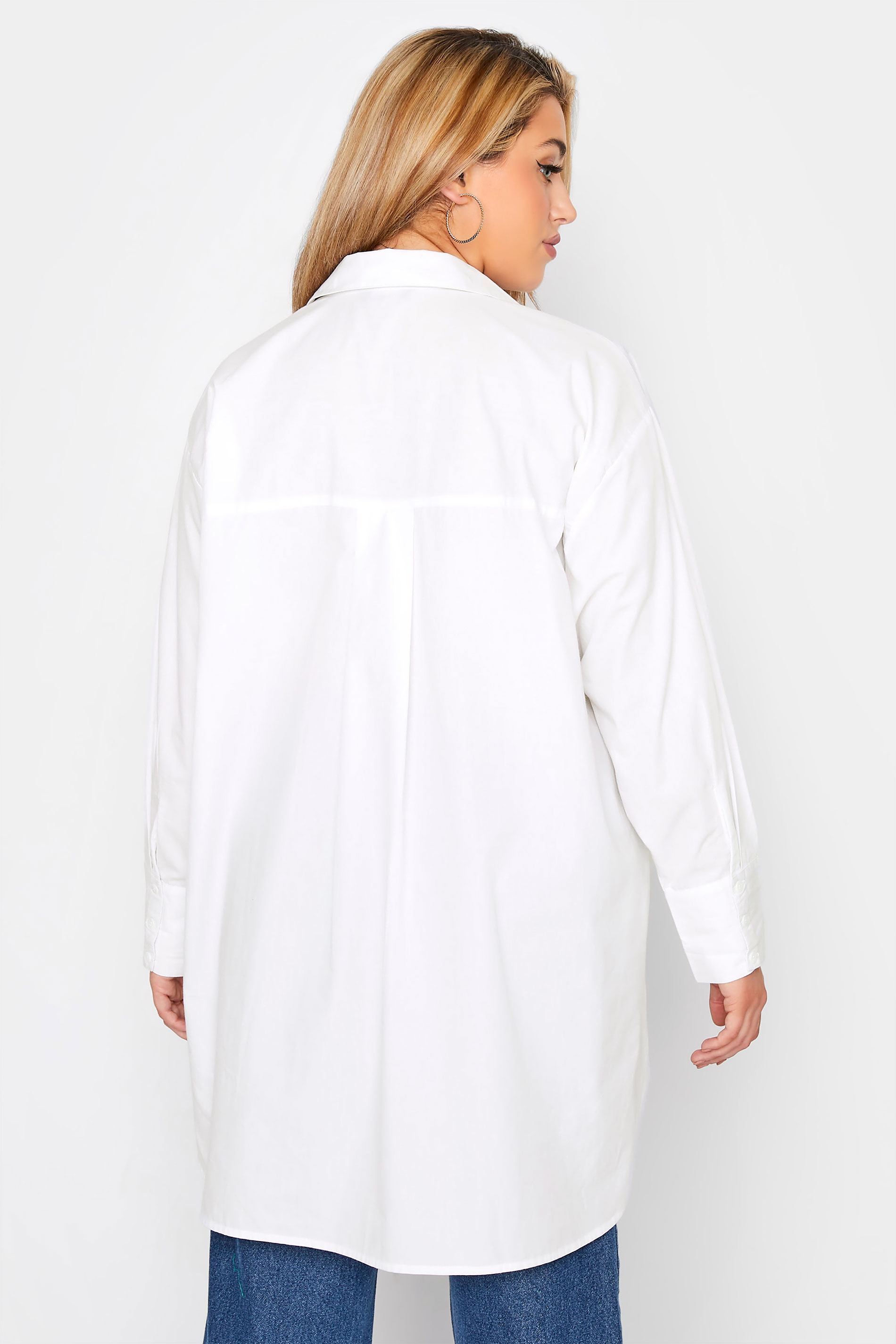 LIMITED COLLECTION Plus Size White Oversized Boyfriend Shirt | Yours Clothing 3