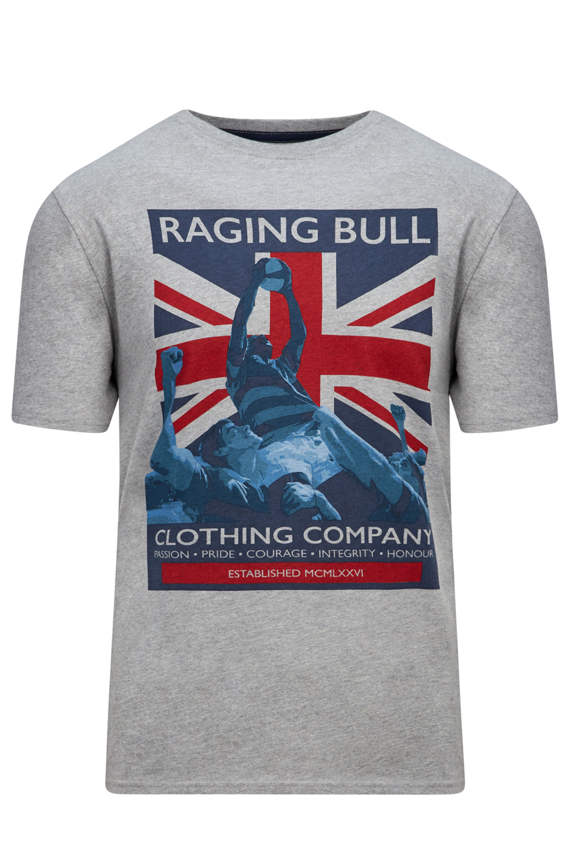 RAGING BULL Grey Union Jack T-Shirt | BadRhino  2