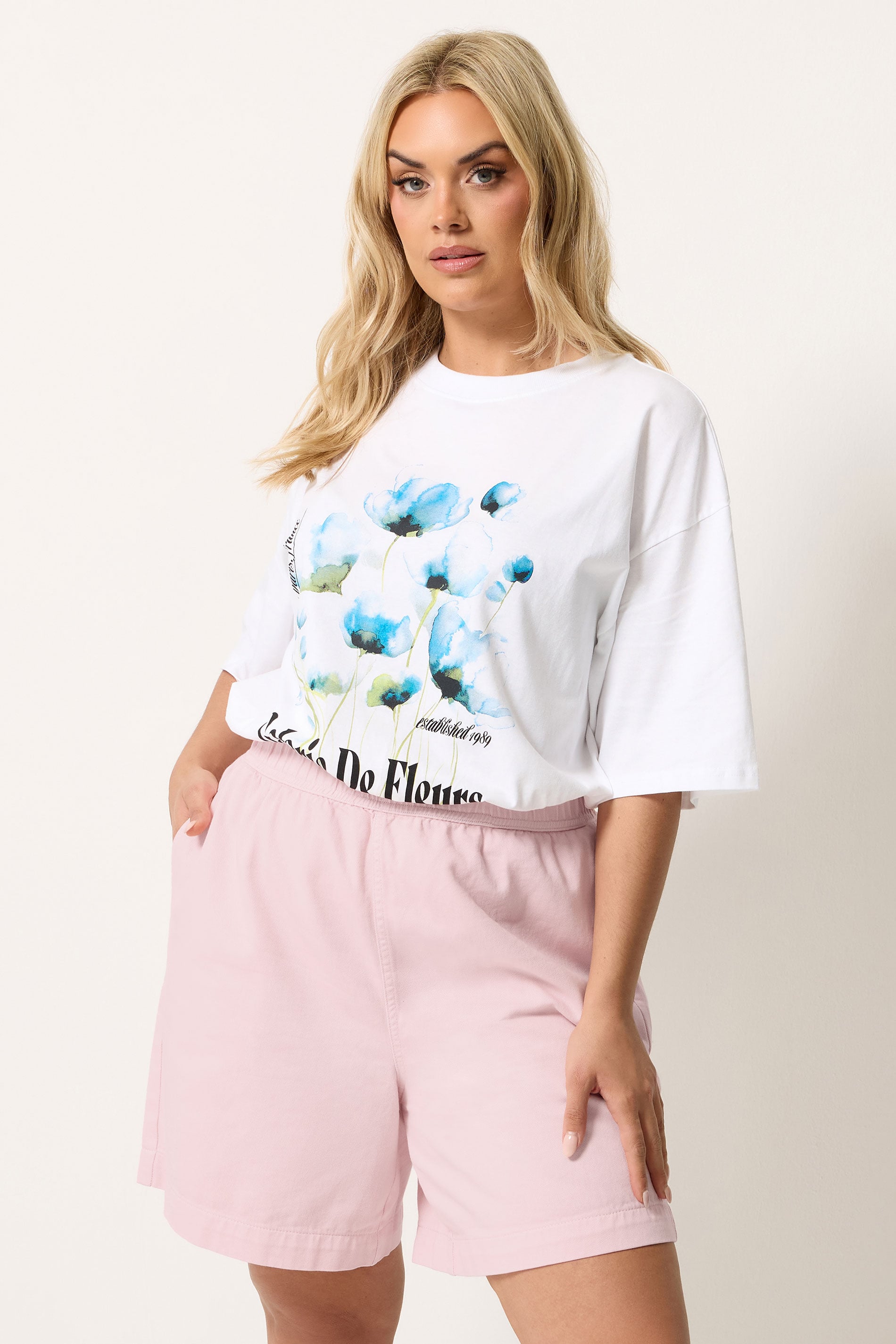 YOURS Plus Size Pink Denim Shorts | Yours Clothing 3