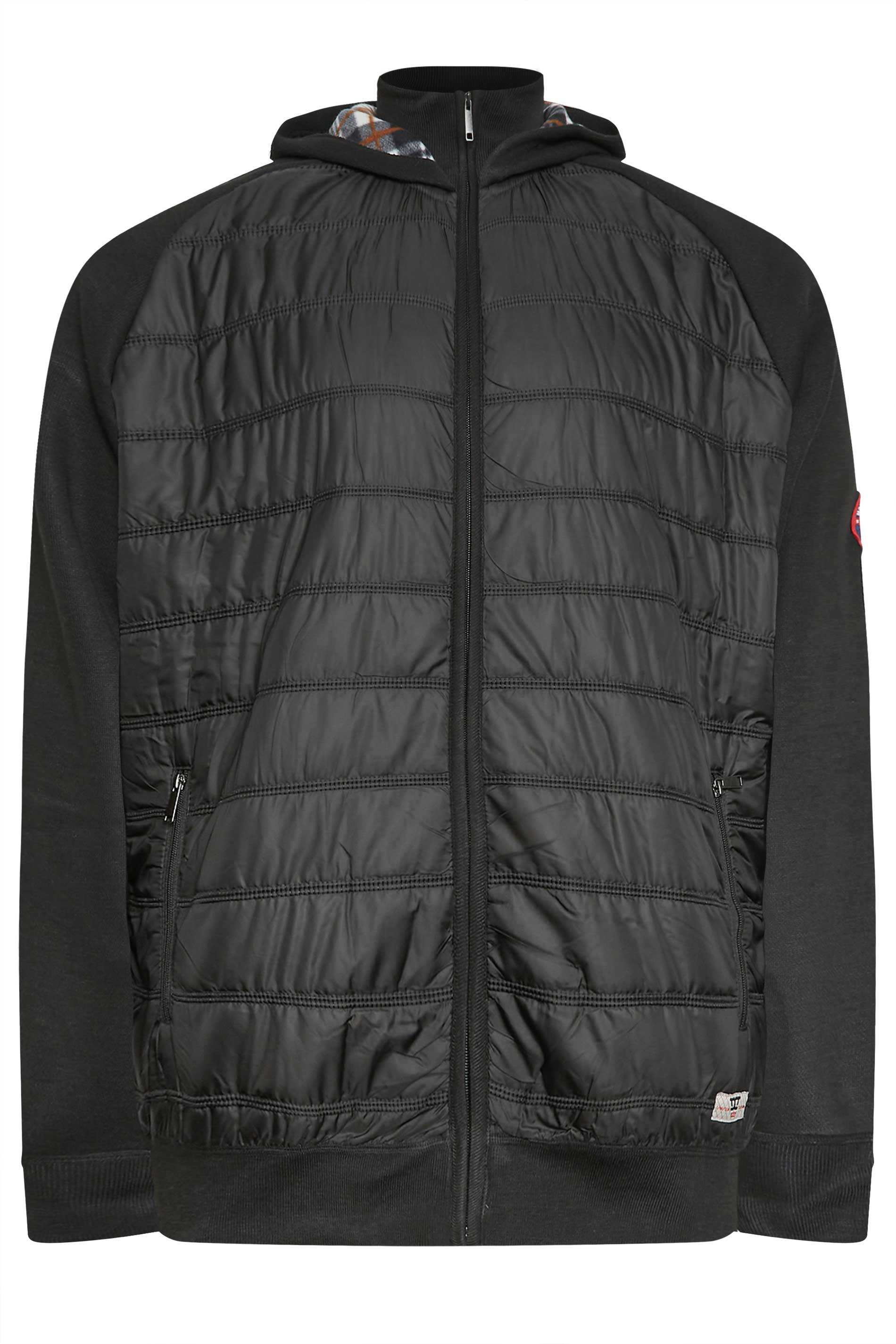 D555 Black Hood Puffer Jacket | BadRhino 1