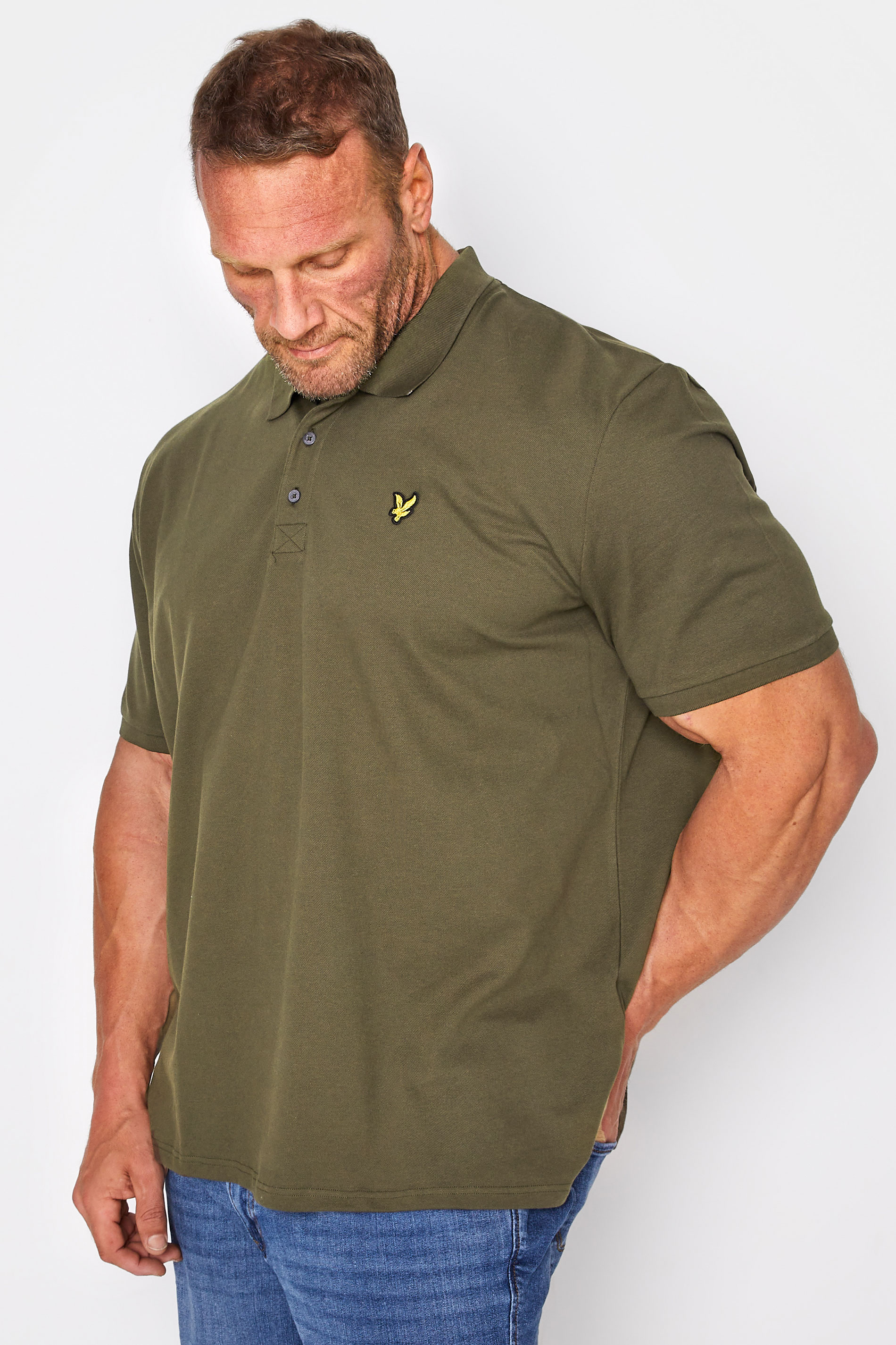 LYLE & SCOTT Big & Tall Khaki Green Logo Polo Shirt_M.jpg