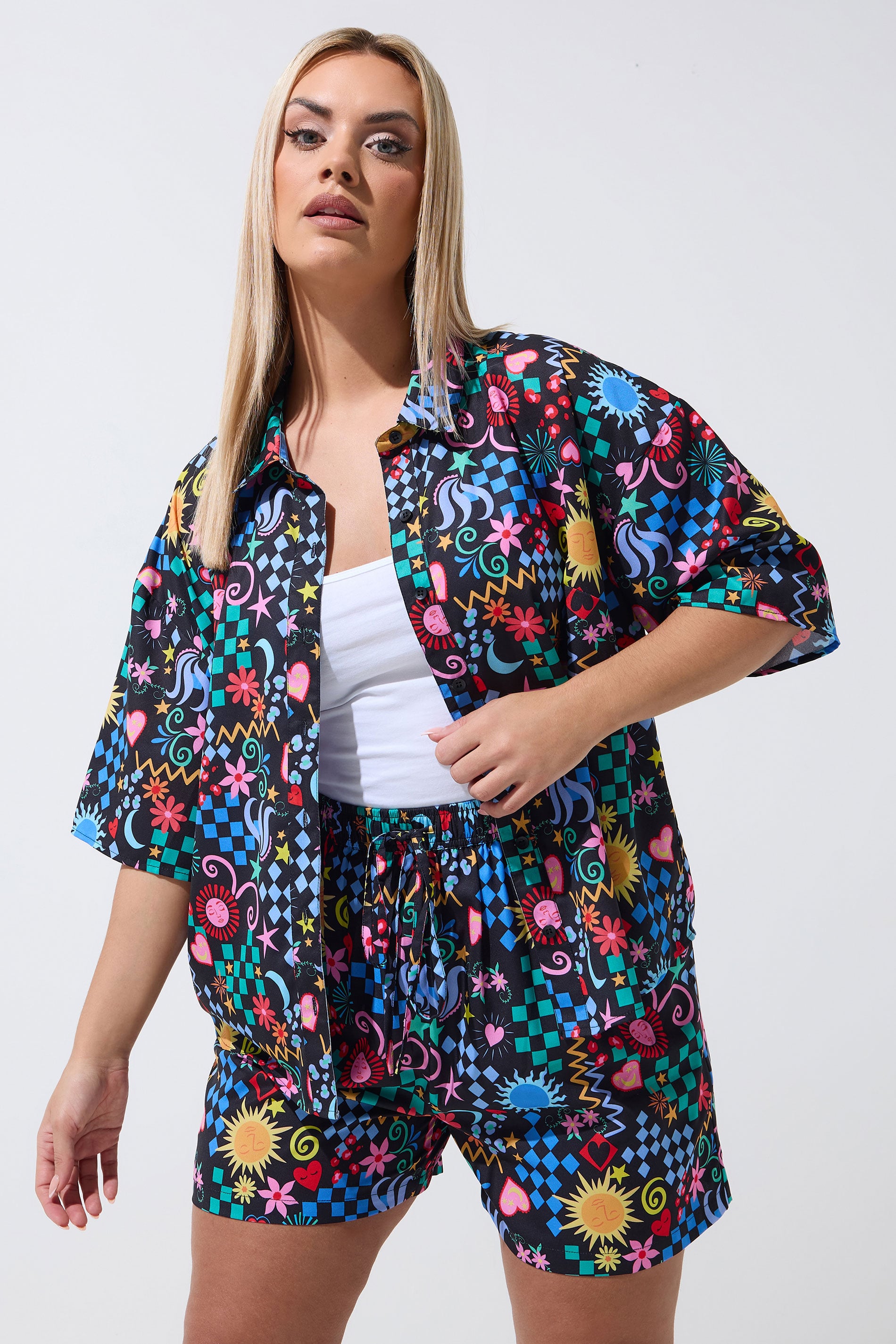 LIMITED COLLECTION Plus Size Black Mixed Print Shirt | Yours Clothing 3