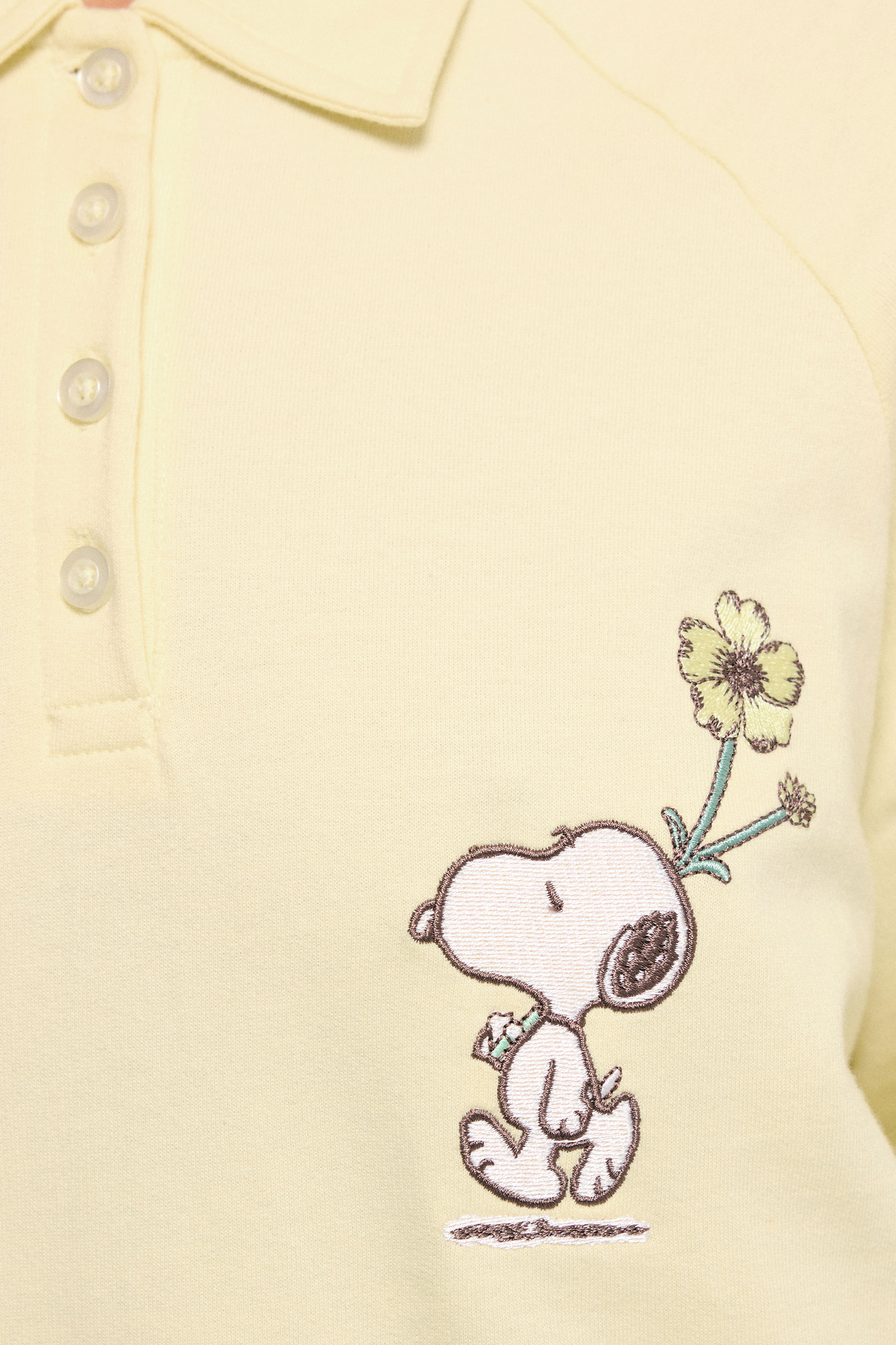 PixieGirl Petite Women's Yellow Cotton Snoopy Embroidered Sweatshirt | PixieGirl 4