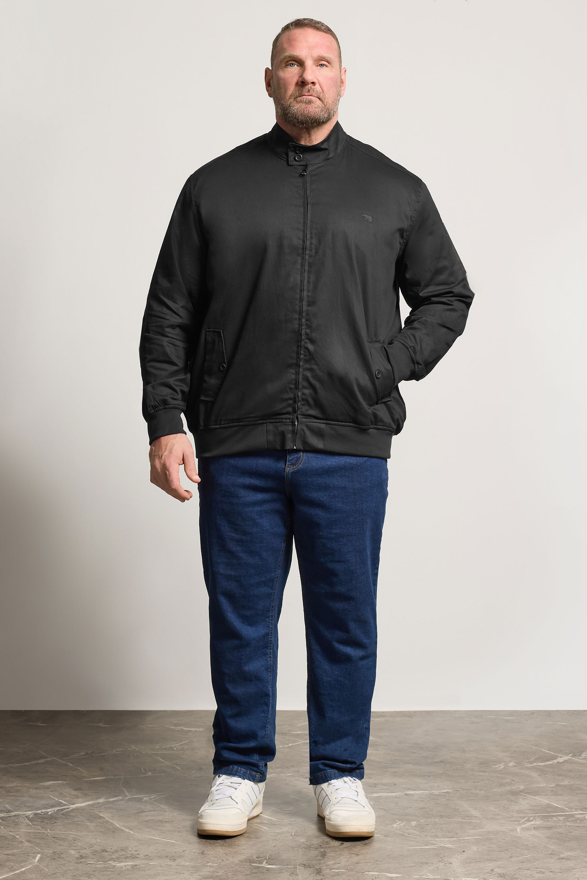 D555 Big & Tall Black Harrington Jacket | BadRhino 1