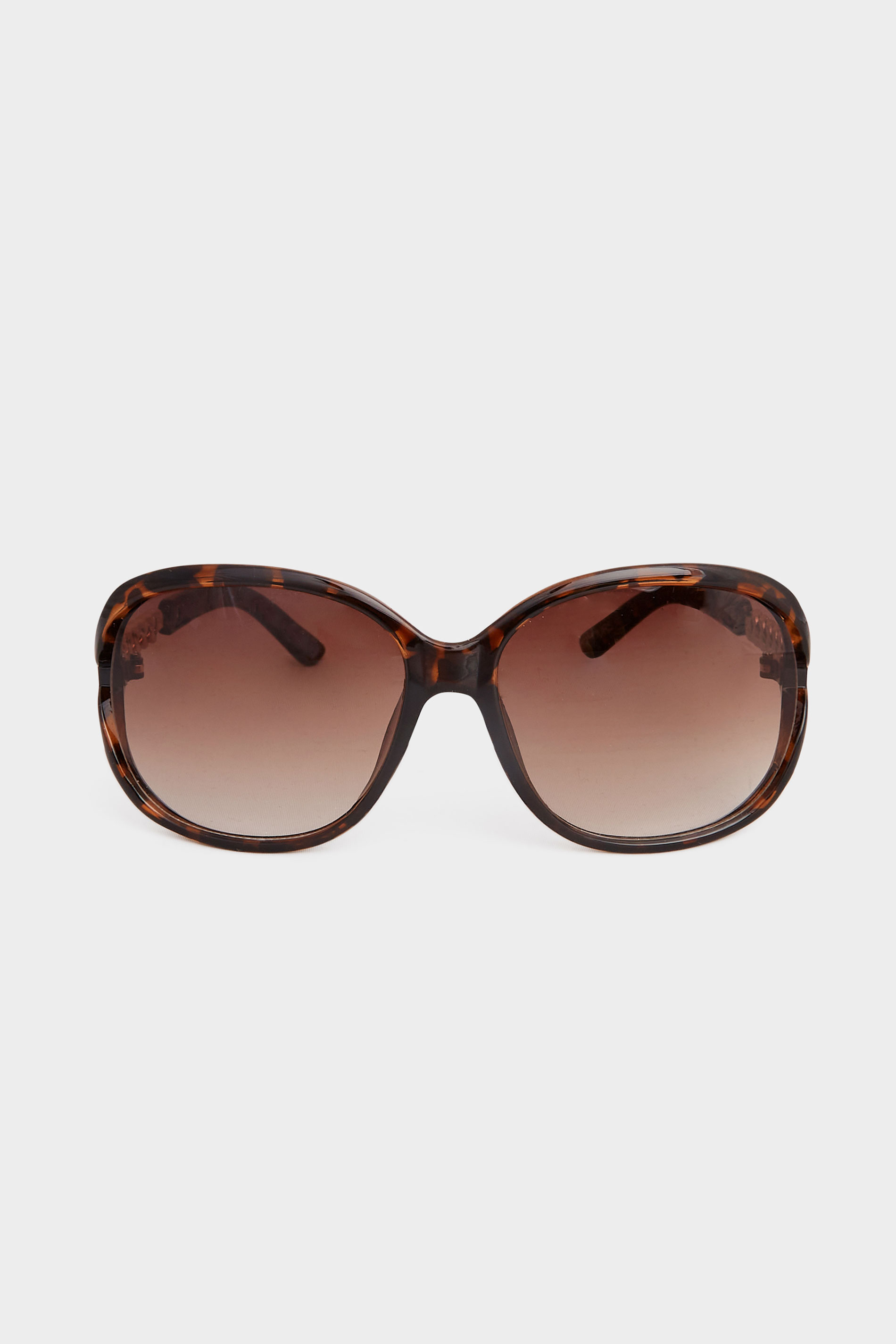 Plus Size Brown Tortoiseshell Chain Arm Sunglasses | Yours Clothing 3