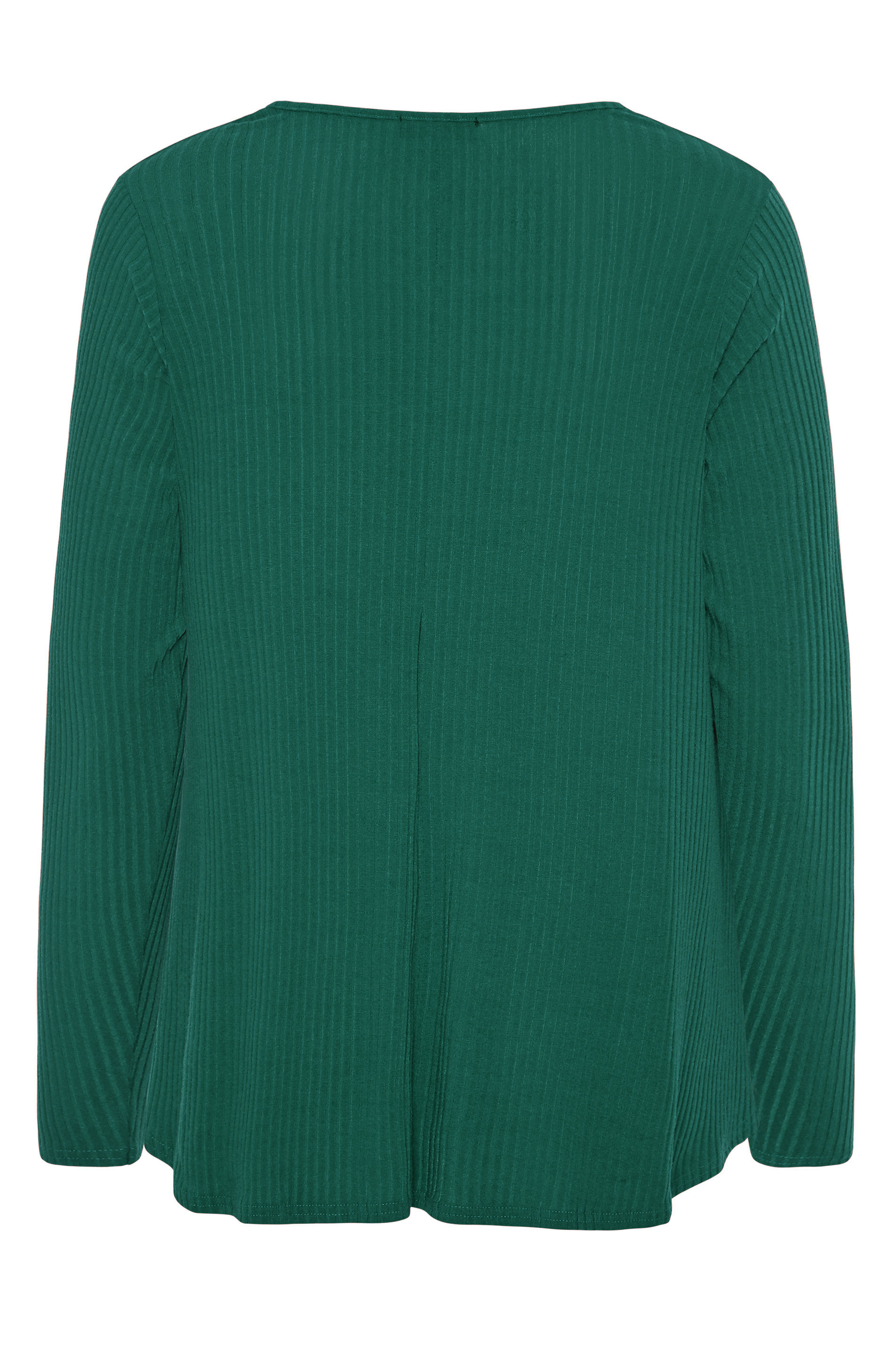 LIMITED COLLECTION Forest Green Ribbed Long Sleeve Top | Yours Clothing