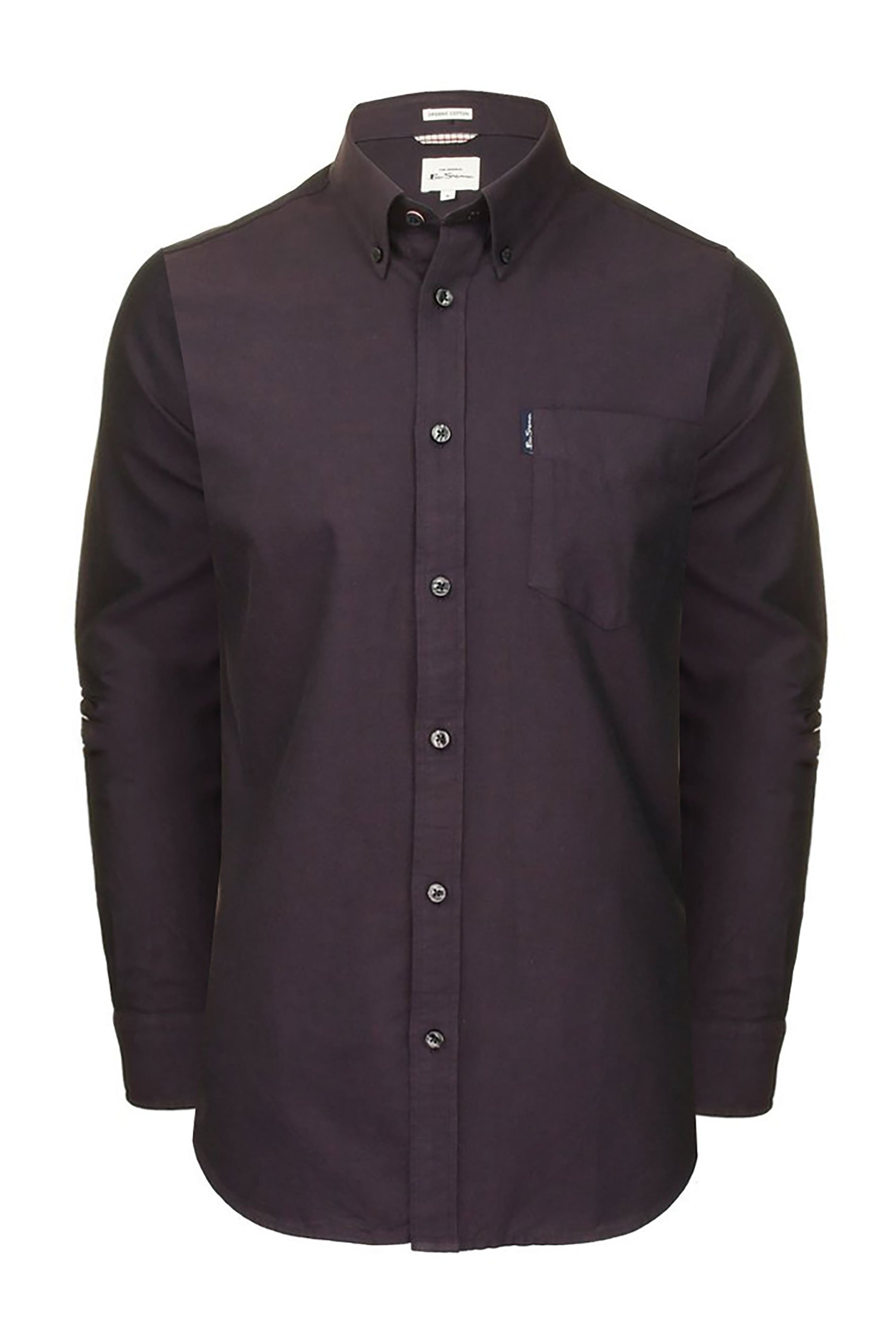 BEN SHERMAN Dark Purple Signature Long Sleeve Oxford Shirt | BadRhino