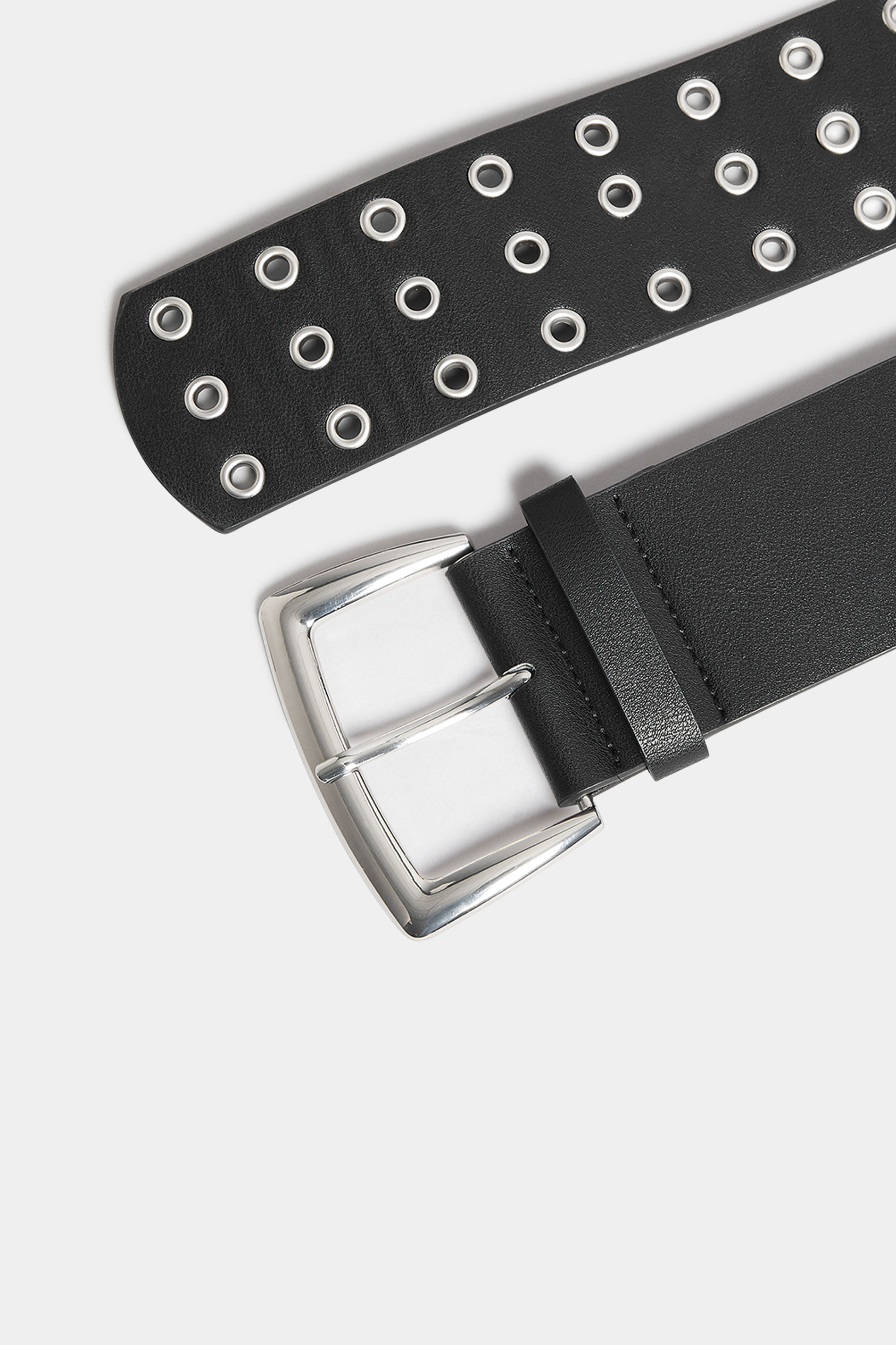 Black Stud Wide Buckle Belt | Yours 
