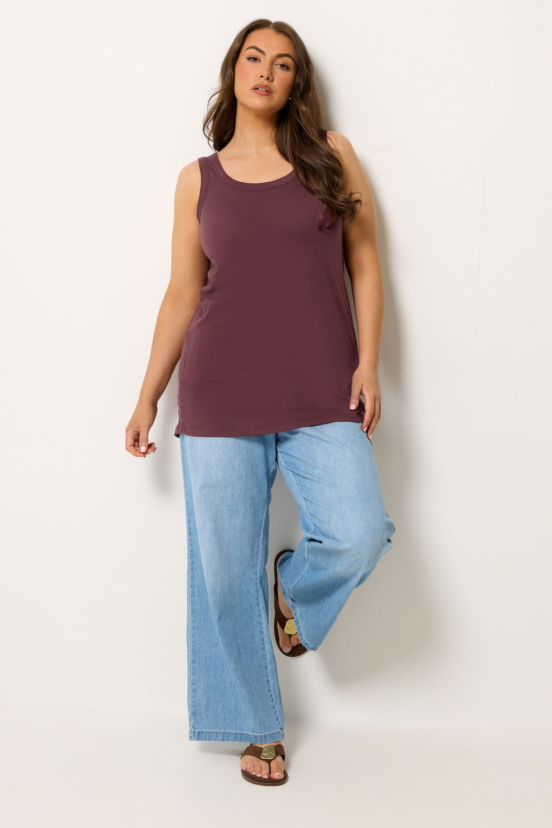 YOURS Plus Size Purple Basic Core Vest Top | Yours Clothing 1