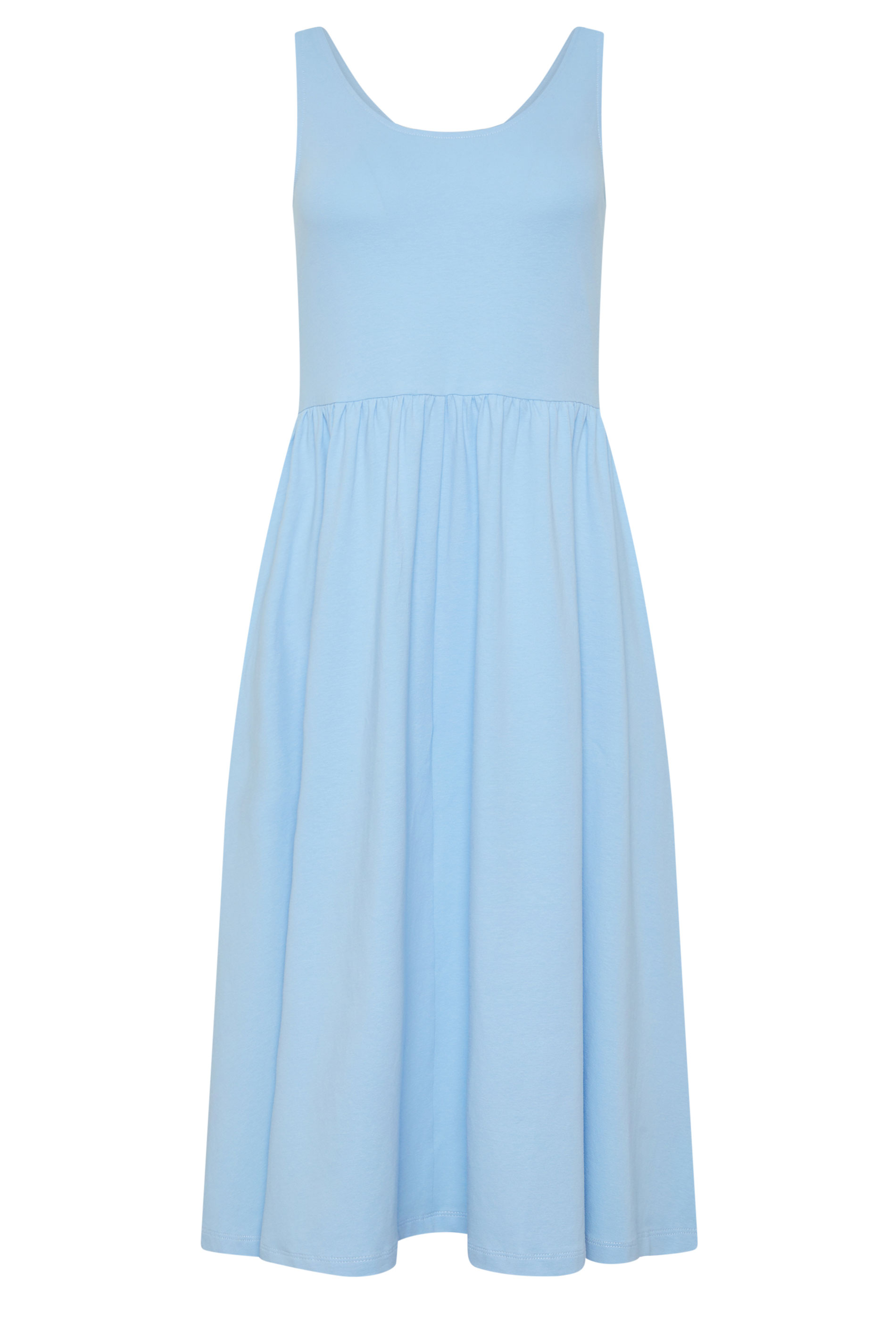 M&Co Petite Light Blue Sleeveless Cotton Midi Dress | M&Co 5
