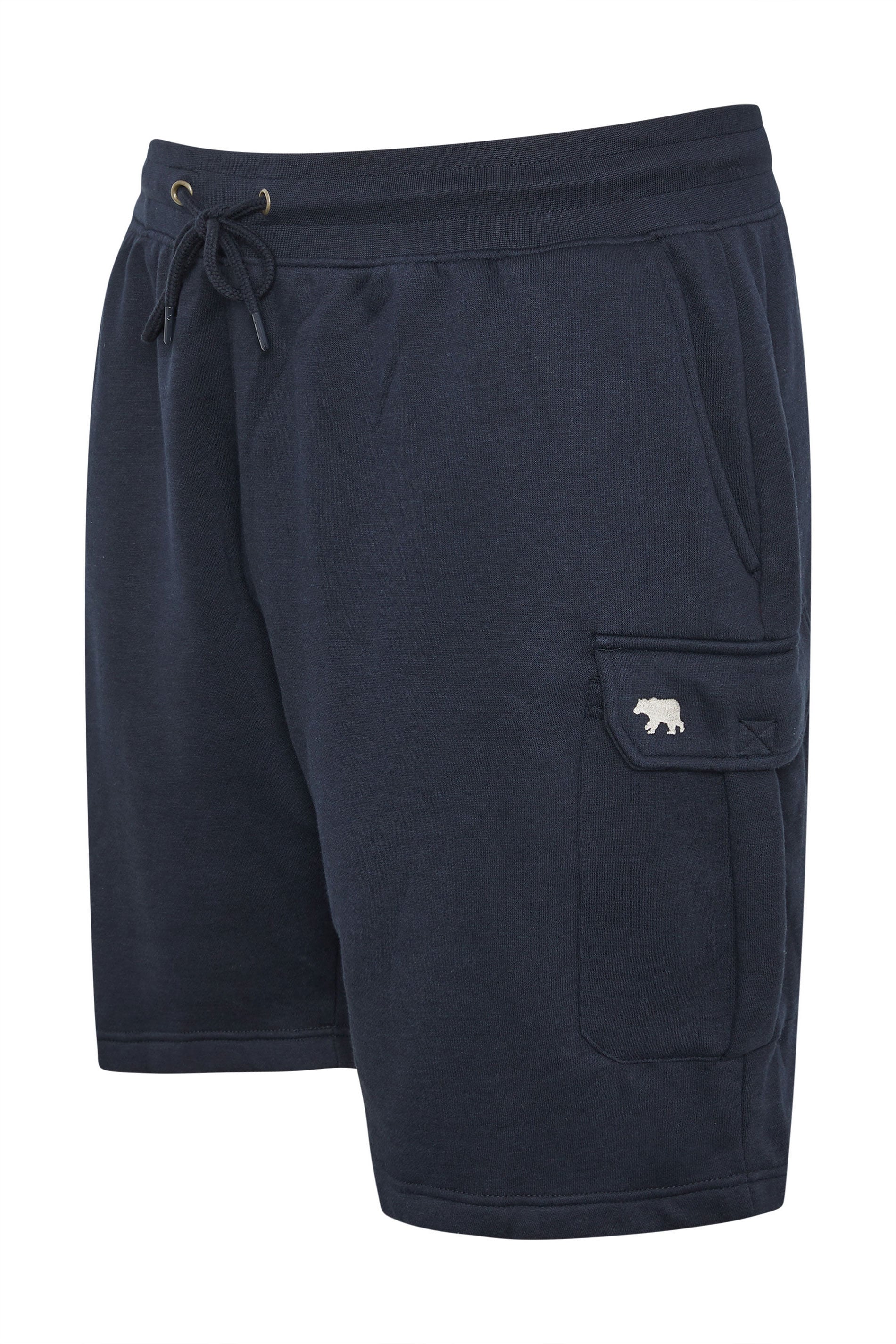 D555 Big & Tall Navy Blue Elastic Waist Cargo Shorts | BadRhino 5
