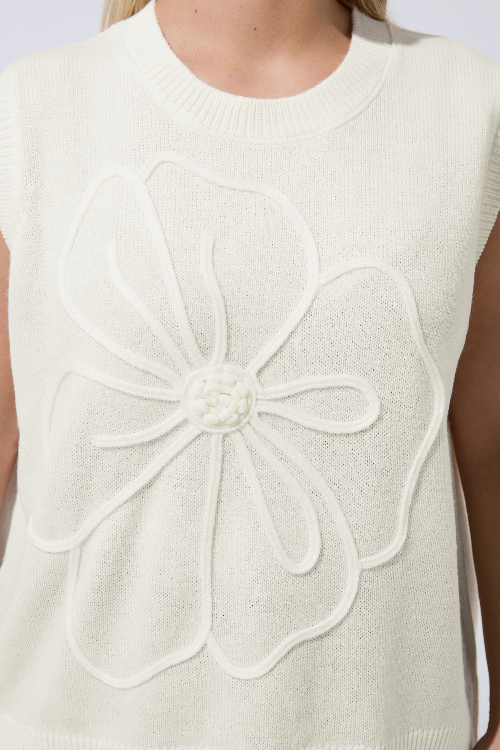 LIMITED COLLECTION Plus Size White Embroidered Floral Knitted Top | Yours Clothing 4