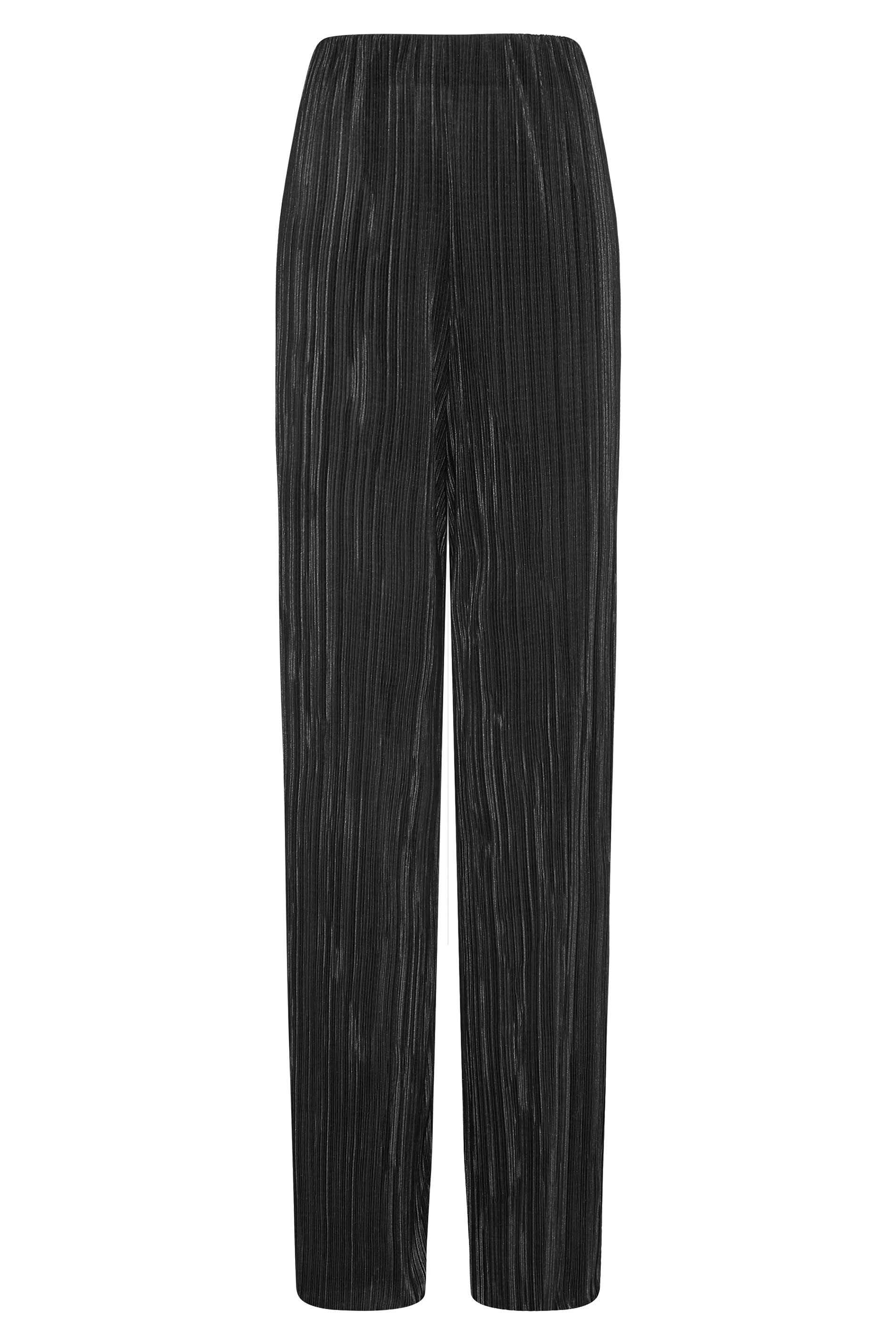 Tall Women's LTS Black Glitter Plisse Wide Leg Trousers | Long Tall Sally 2