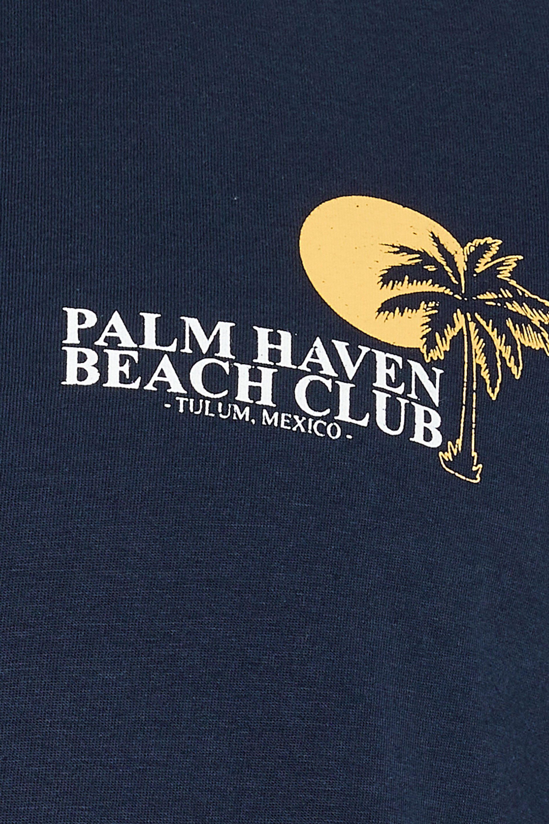 BadRhino Big & Tall Navy Blue Extra Long 'Palm Beach Club' Graphic T-Shirt | BadRhino 8