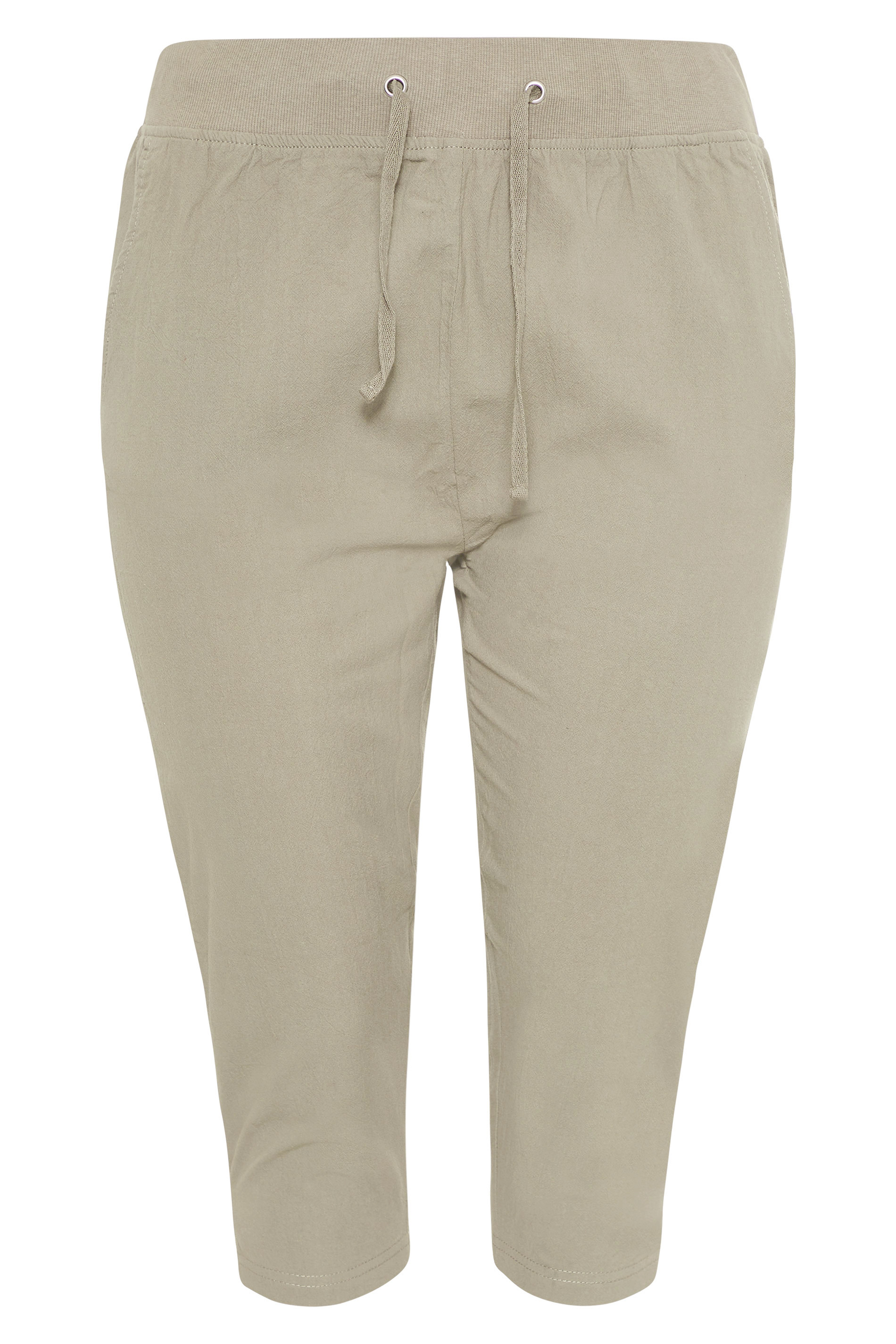 Grande taille  Pantalons Grande taille  Joggings | Jogging Vert Kaki Style Pantacourt - KQ96003