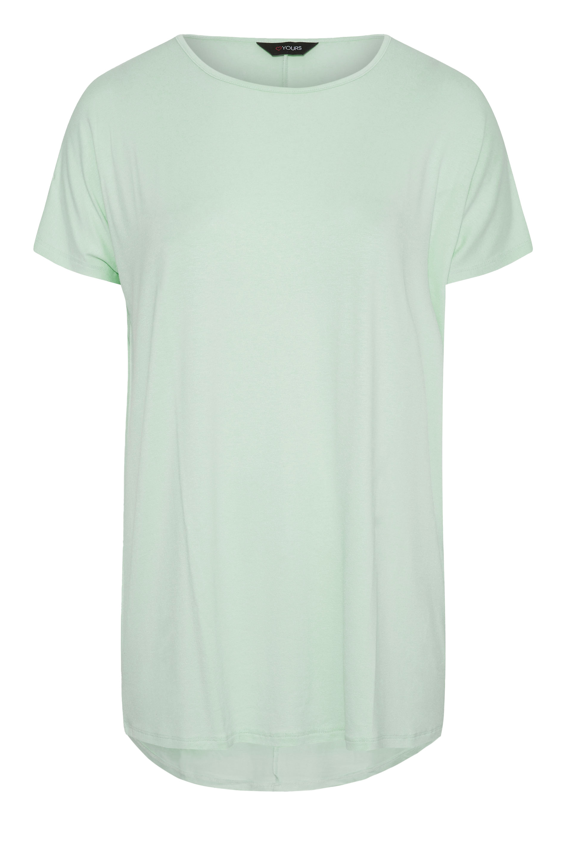 Grande taille  Tops Grande taille  T-Shirts Basiques & Débardeurs | T-Shirt Vert Menthe Manches Courtes - WG14152