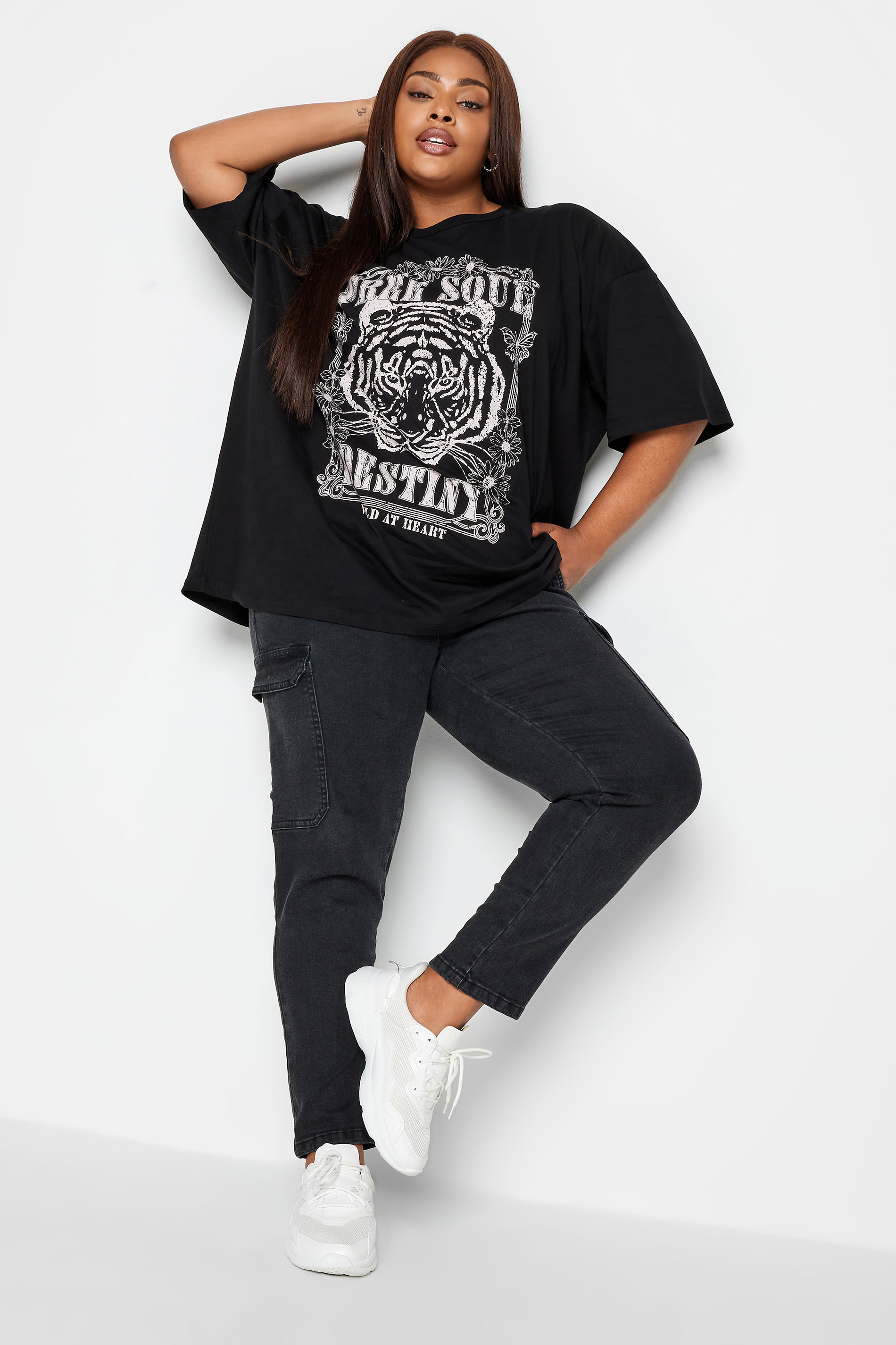 YOURS 2 PACK Plus Size Black Wild Tiger Printed T-Shirts | Yours Clothing 3