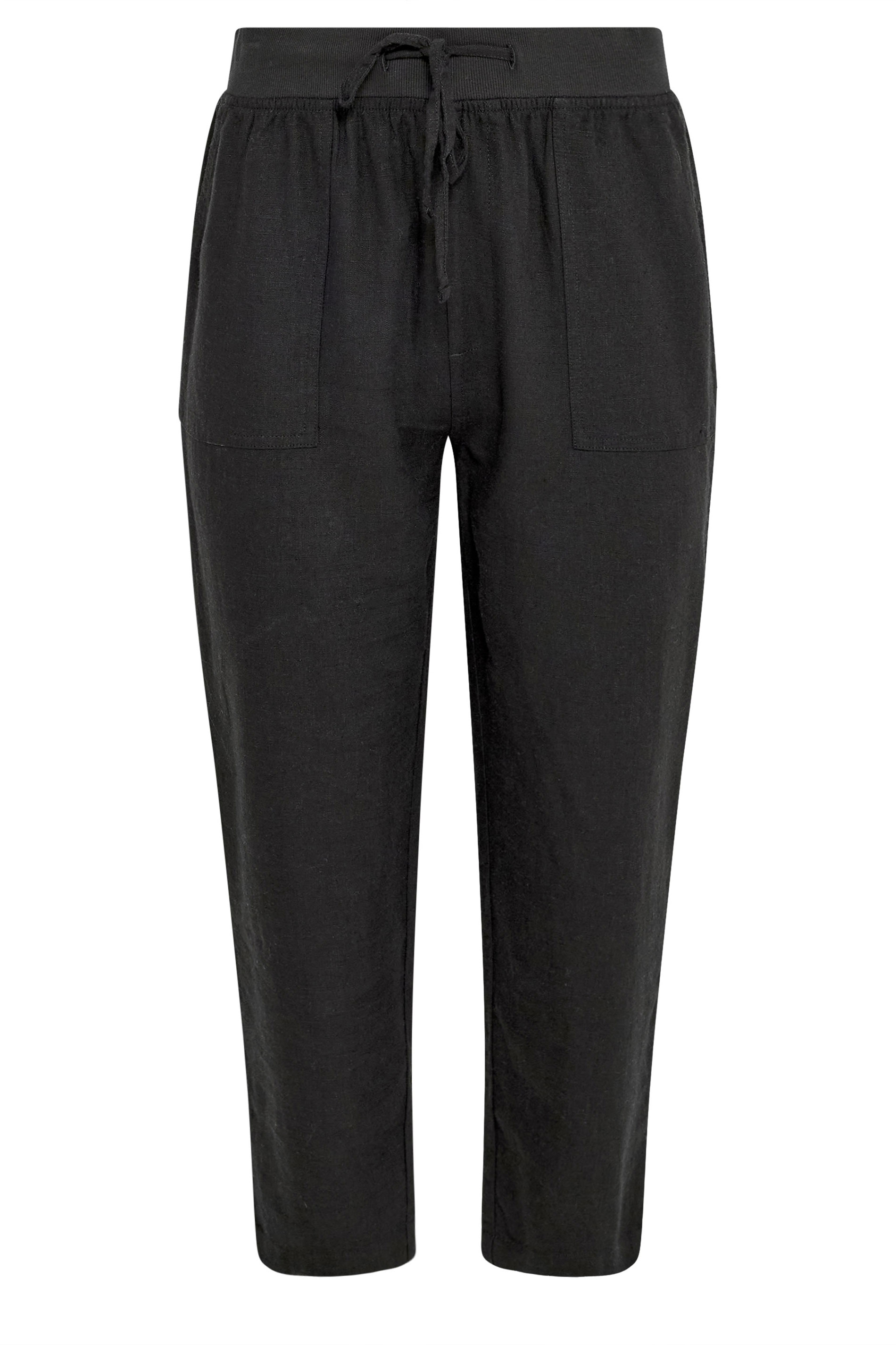 M&Co Black Linen Cropped Trousers | M&Co 5