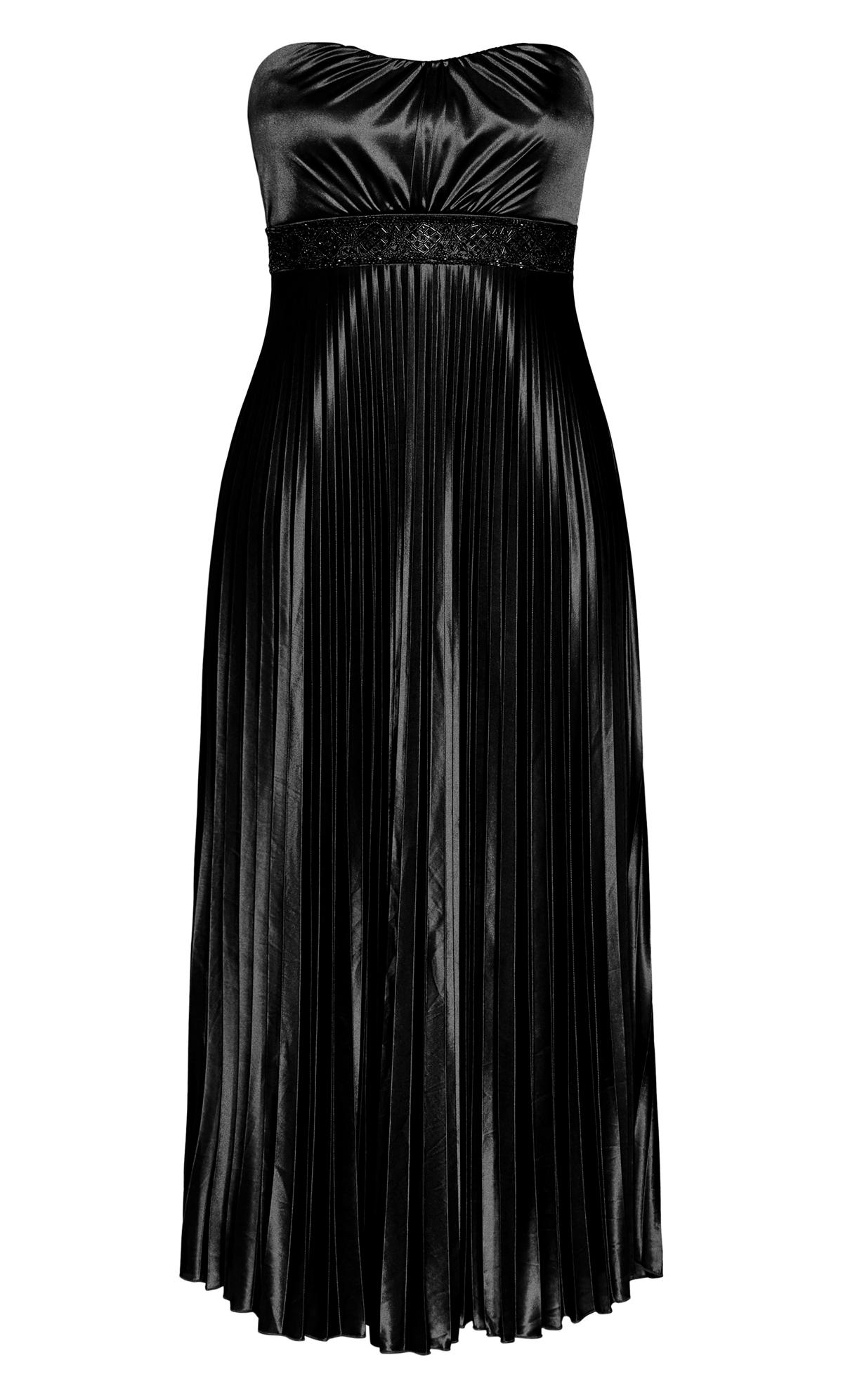 Evans Black Pleated Strapless Maxi Dress 2