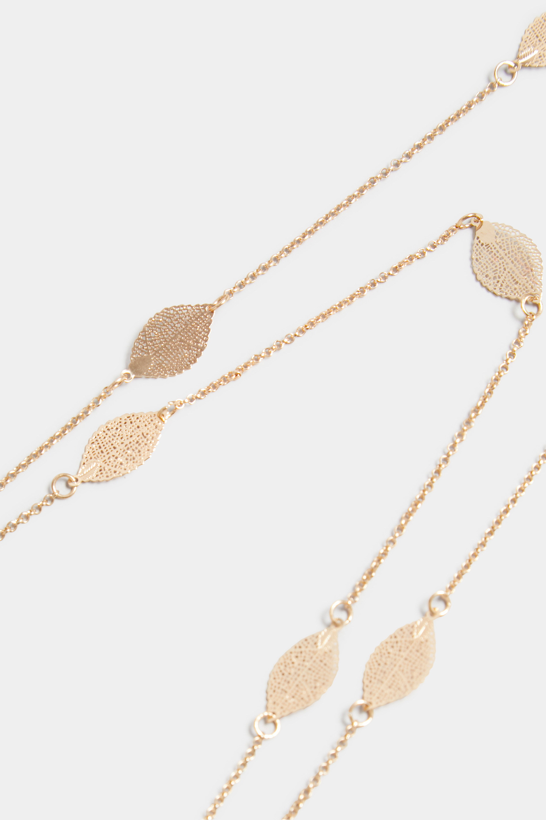 Gold Leaf Necklace & Earring Set | Yours Clothing 3