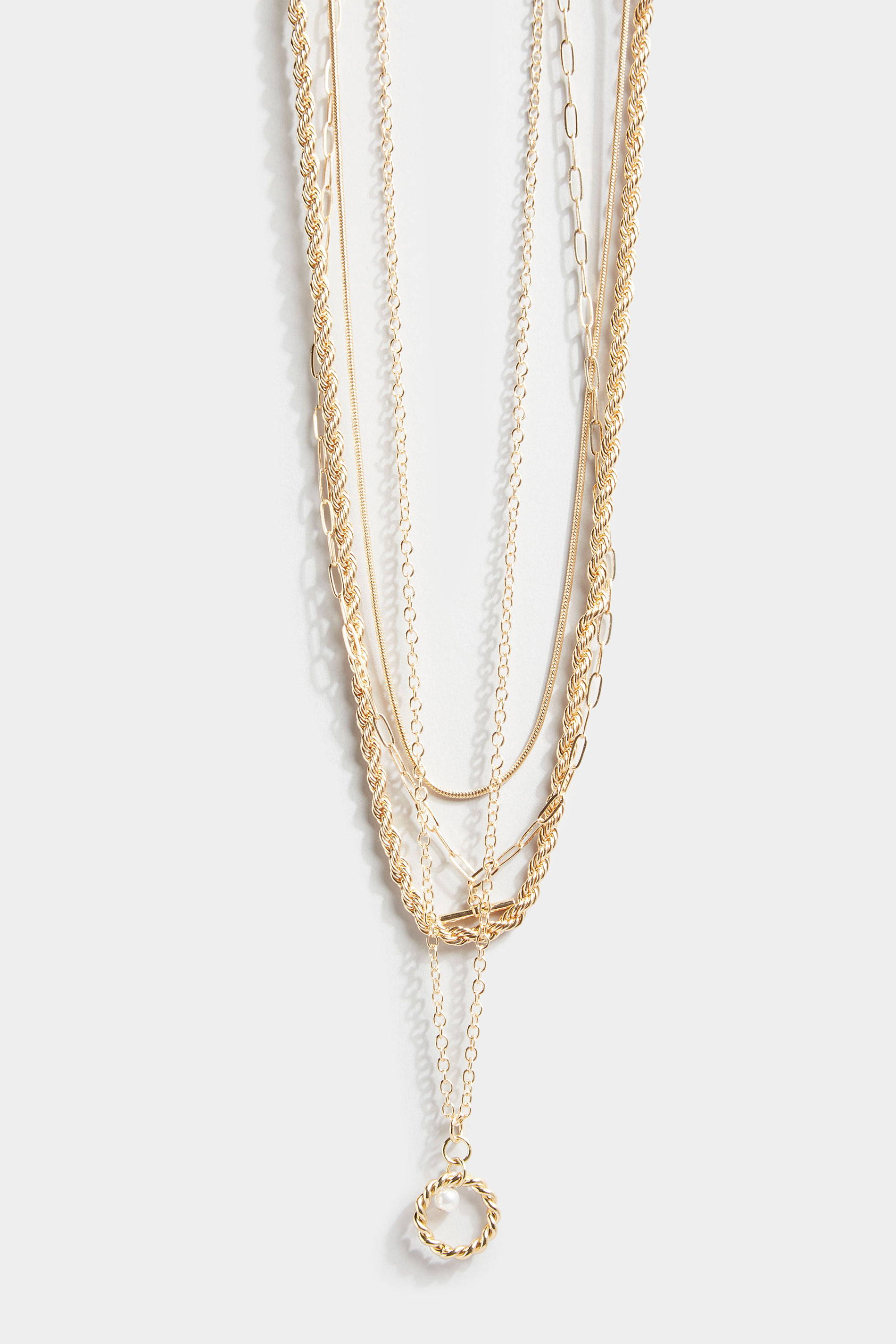 Gold Tone Multi Layer Mixed Chain Necklace_A.jpg