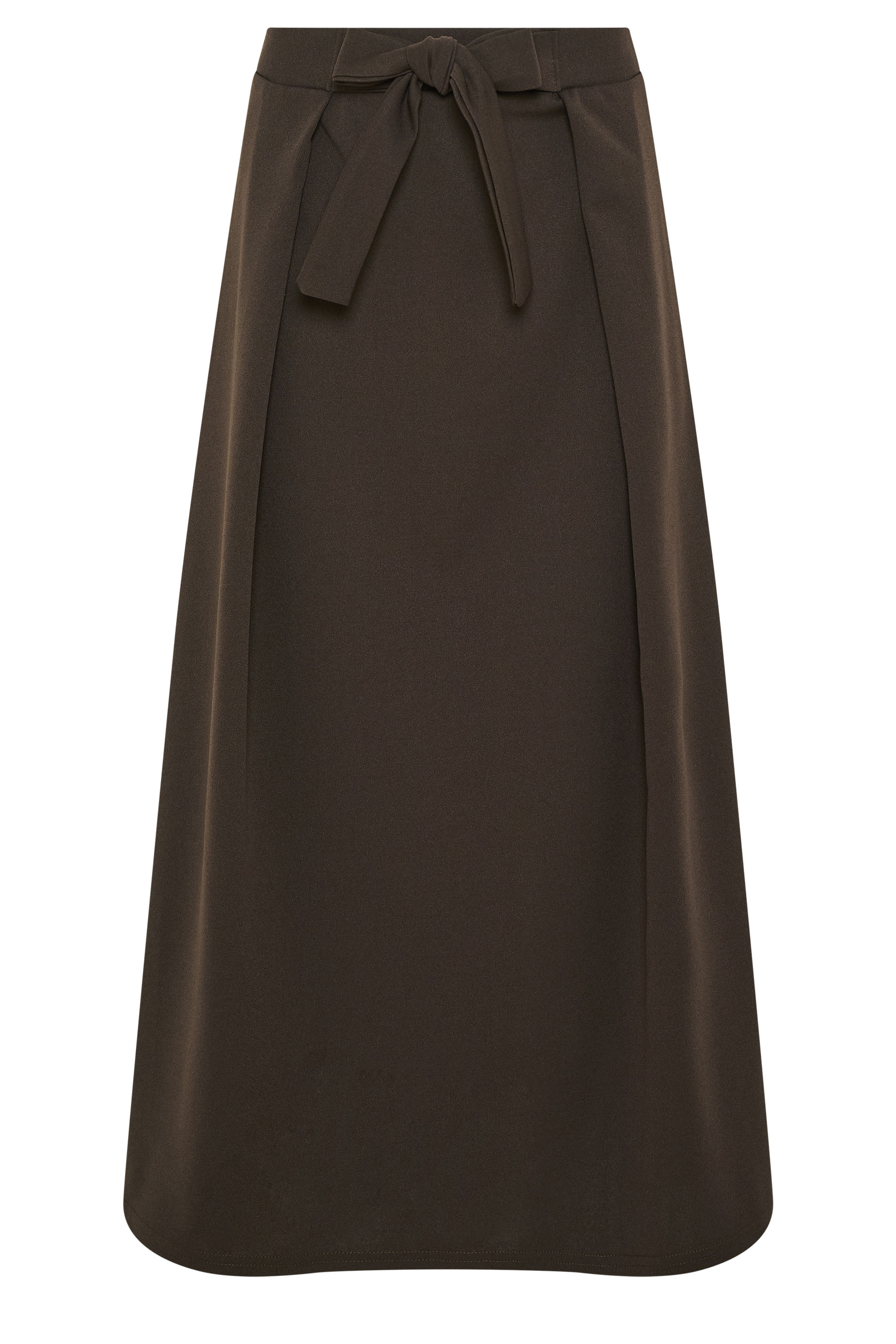 M&Co Chocolate Brown Tie Waist Midi Skirt | M&Co 5