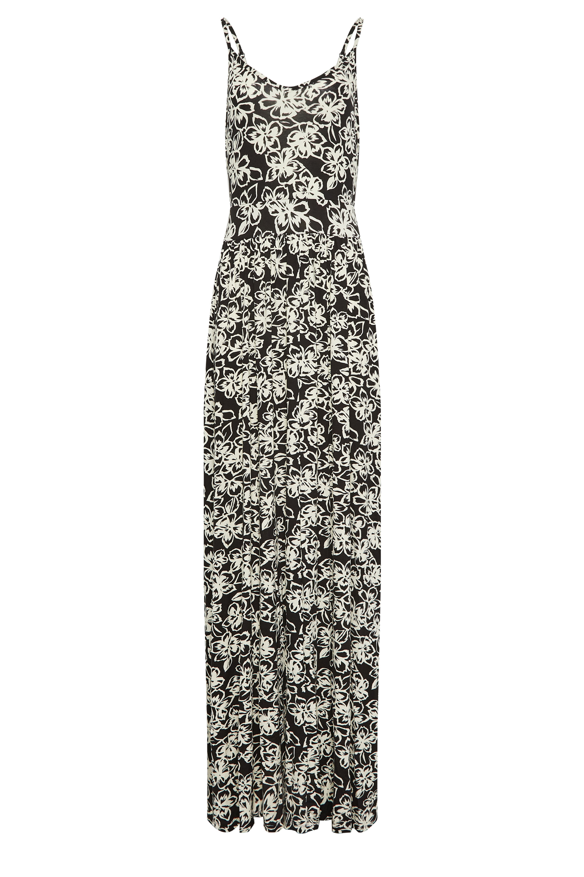 LTS Tall Women's Black Floral Strappy Maxi Dress | Long Tall Sally