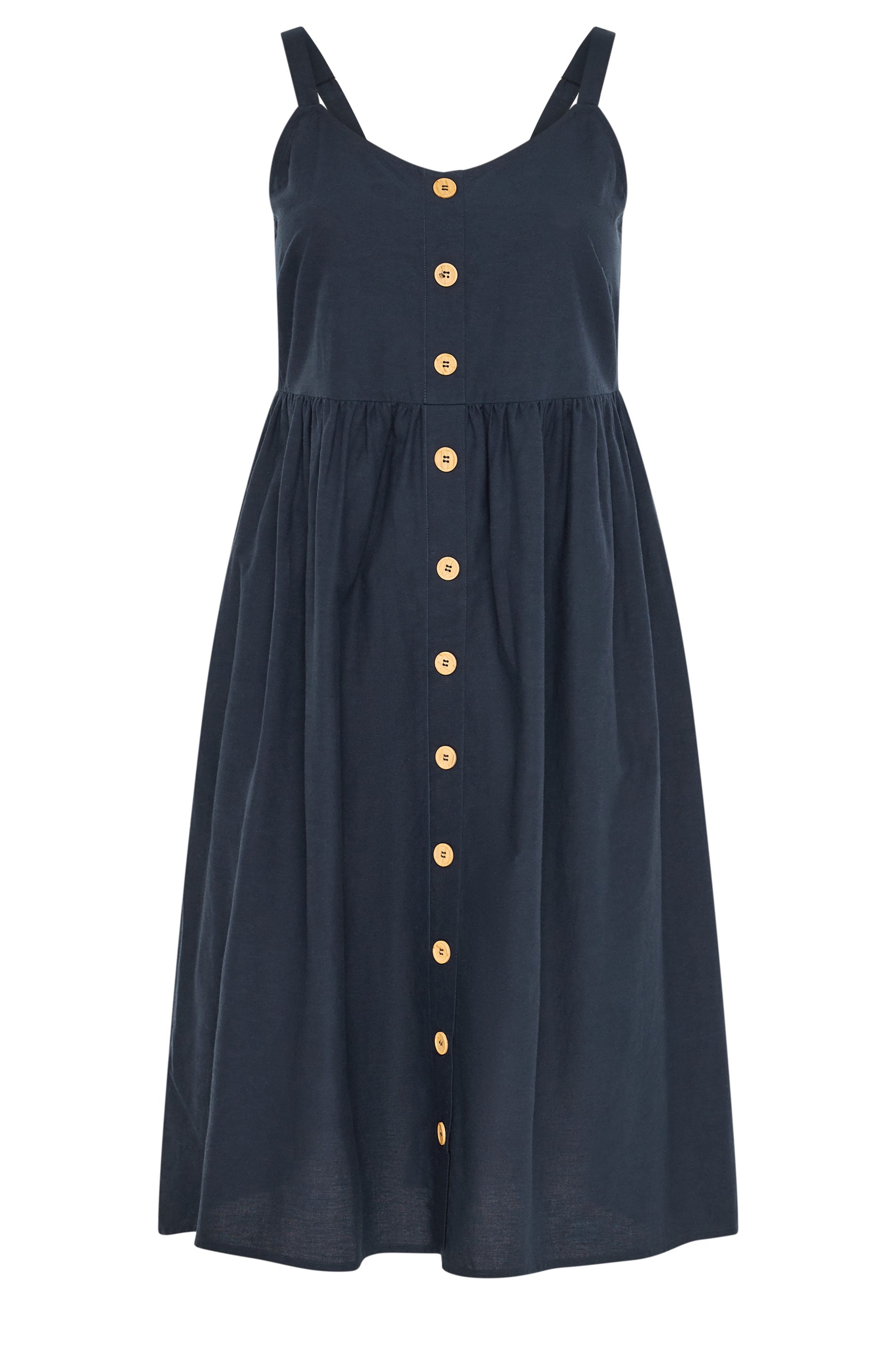 YOURS Plus Size Navy Blue Linen Sundress | Yours Clothing 5