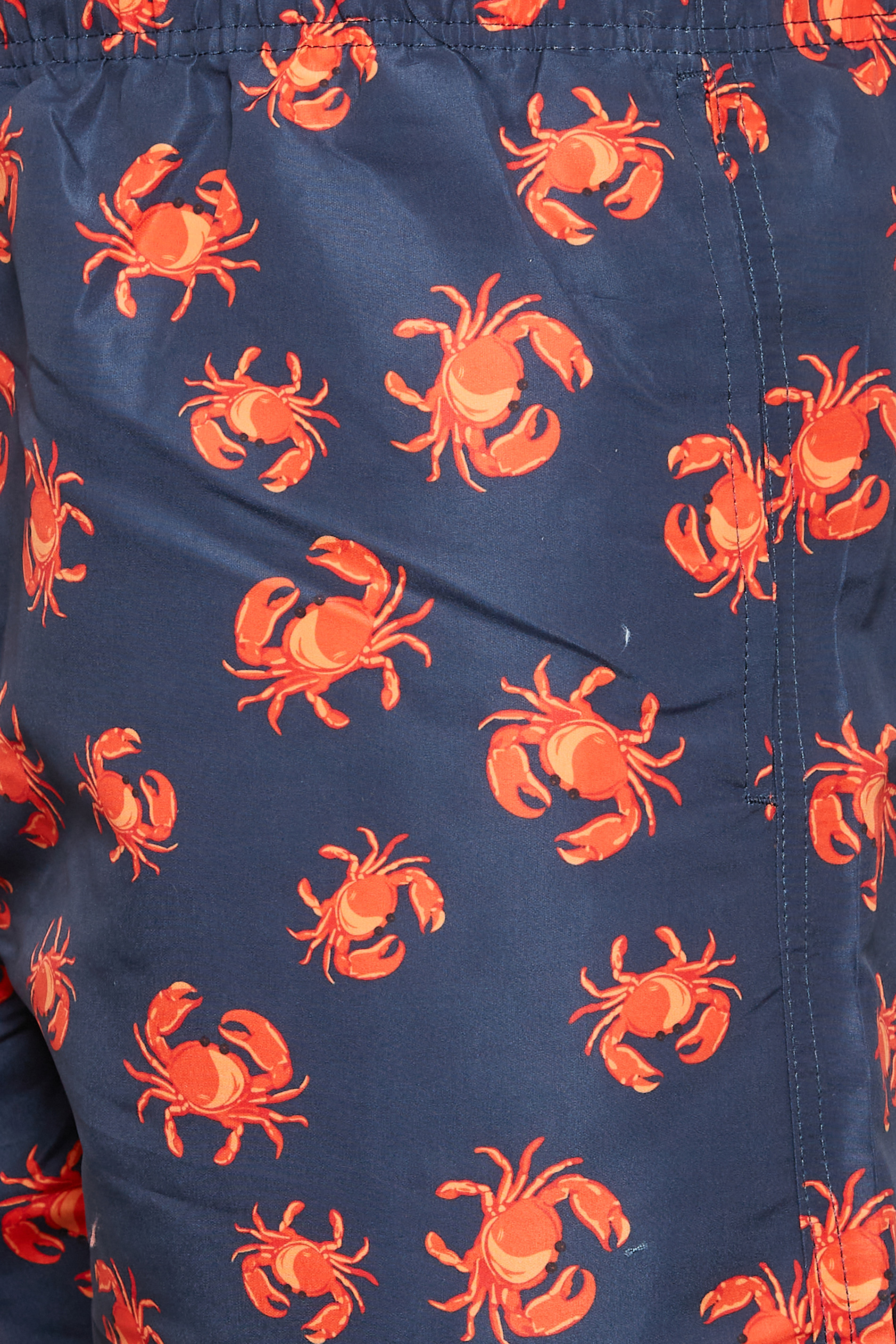 ESPIONAGE Big & Tall Navy Blue Crab Print Swim Shorts | BadRhino 3