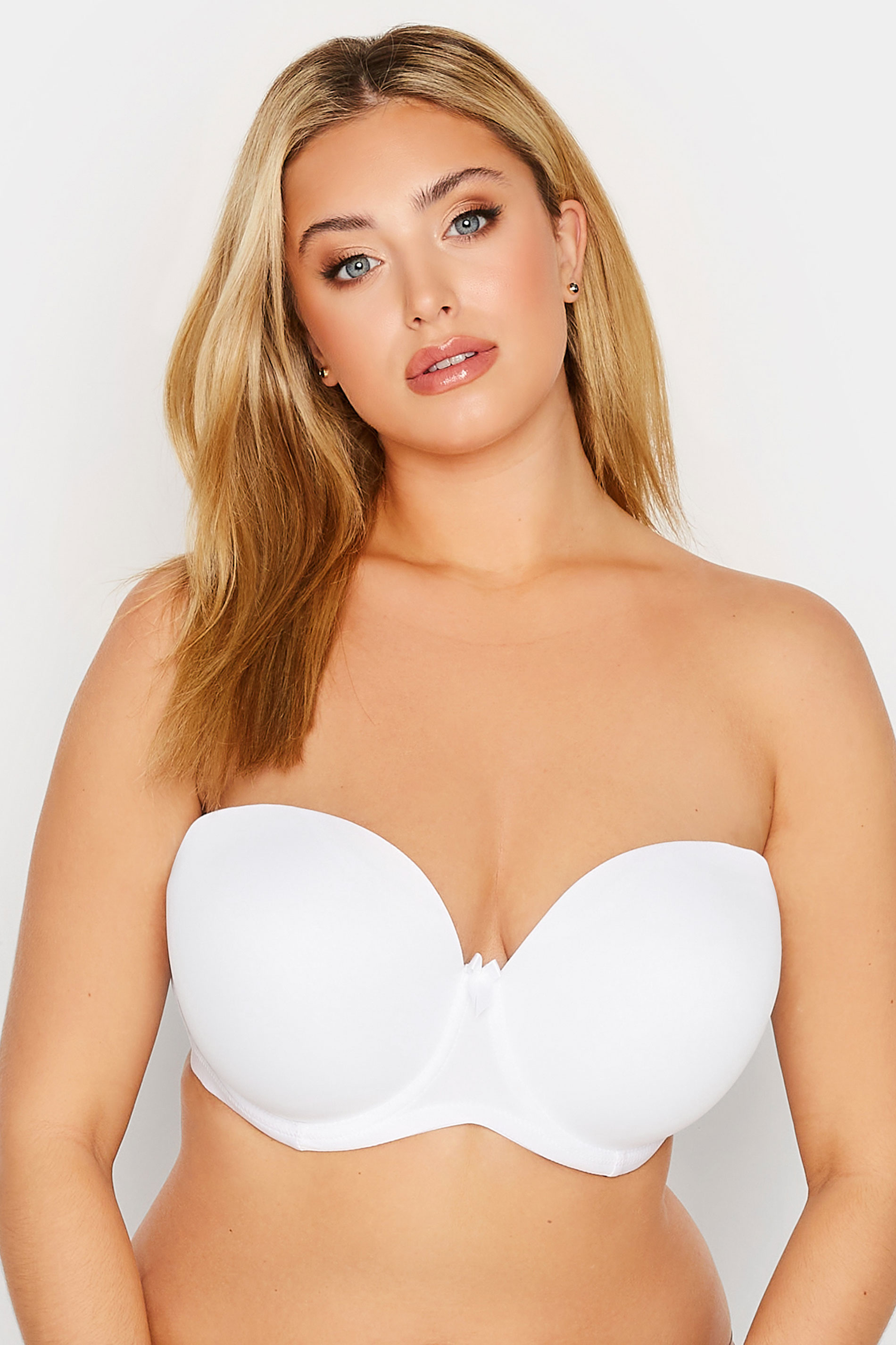 Plus Size White Moulded Underwired Full Cup Multiway Bra With Removable Straps | Yours Clothing  2