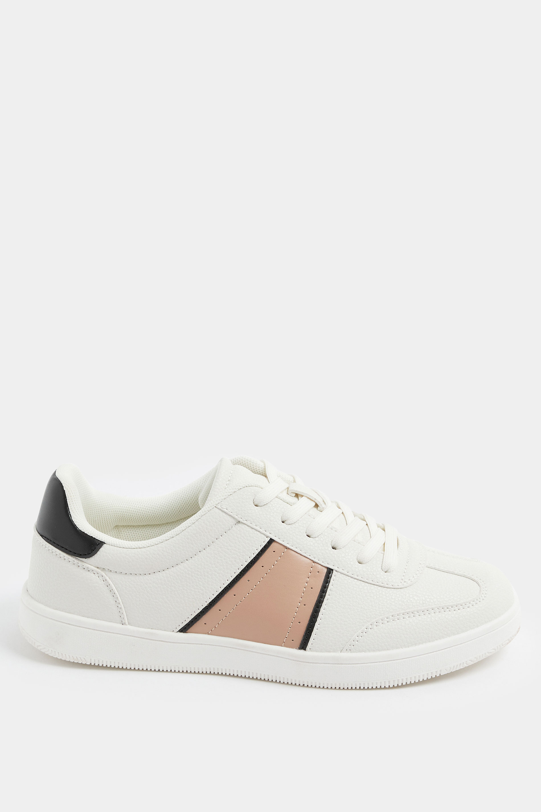White Panelled Trainers In Extra Wide EEE Fit | Yours Clothing 2