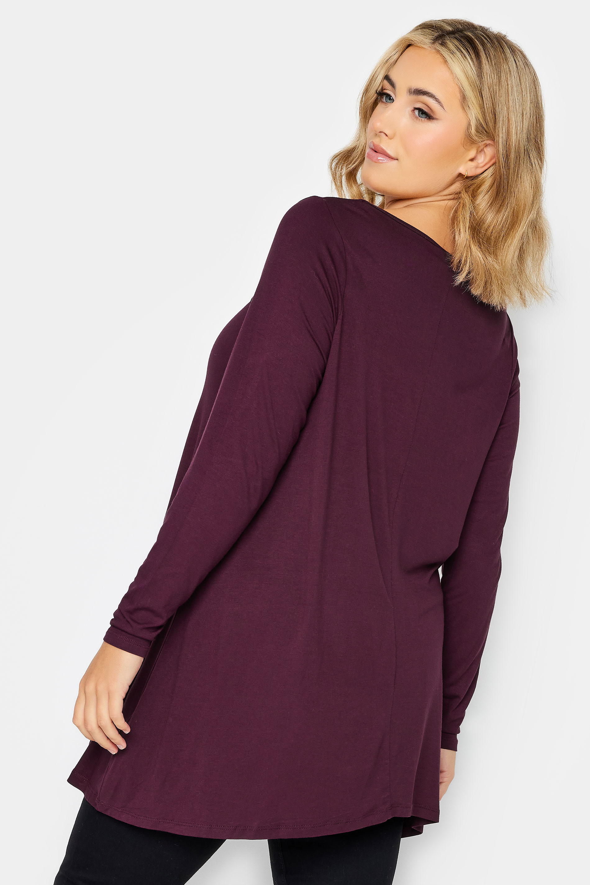 Plus Size Berry Red Cut Out Swing Top | Yours Clothing 3