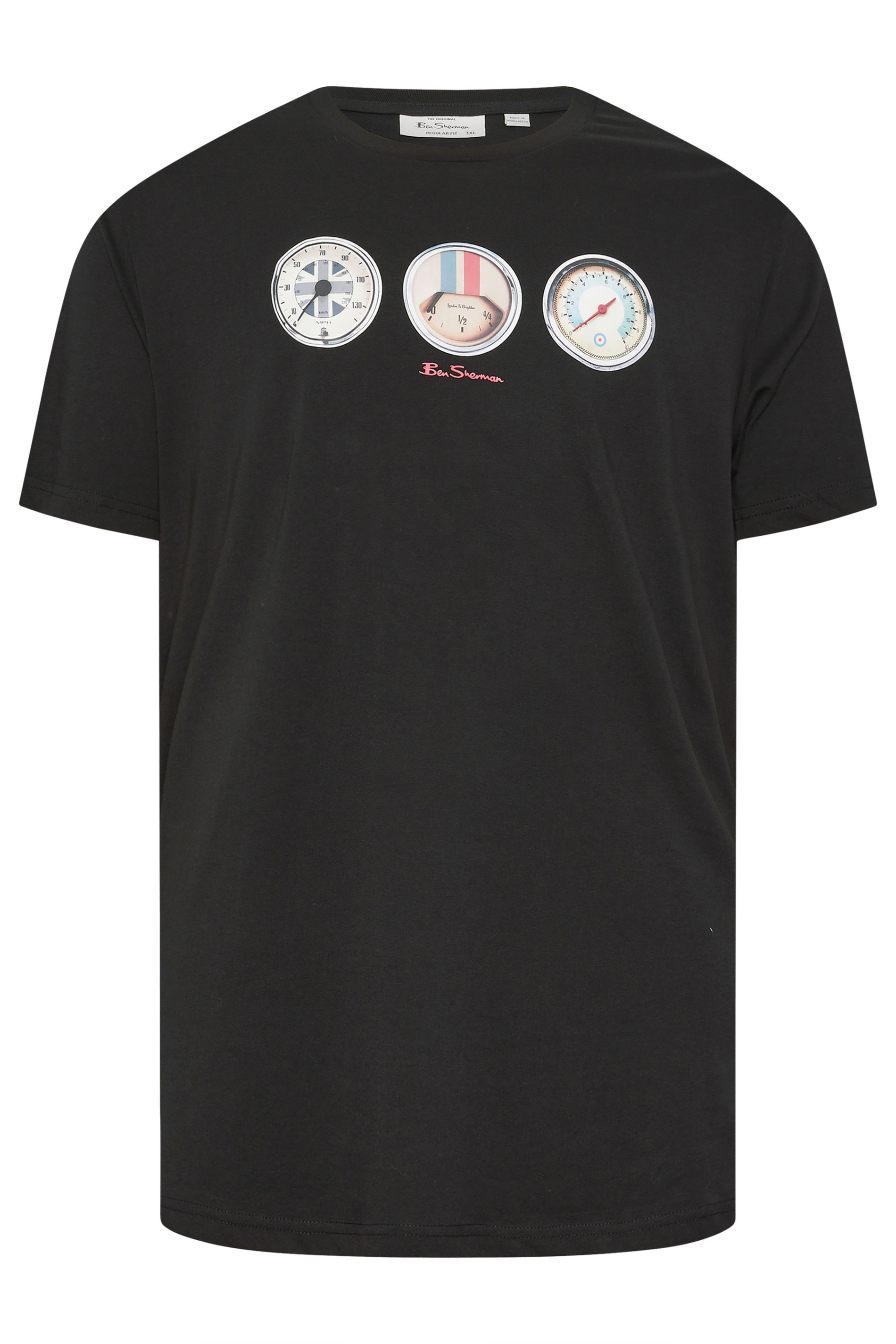 Ben Sherman Big & Tall Black Speed Graphic T-Shirt | BadRhino 2