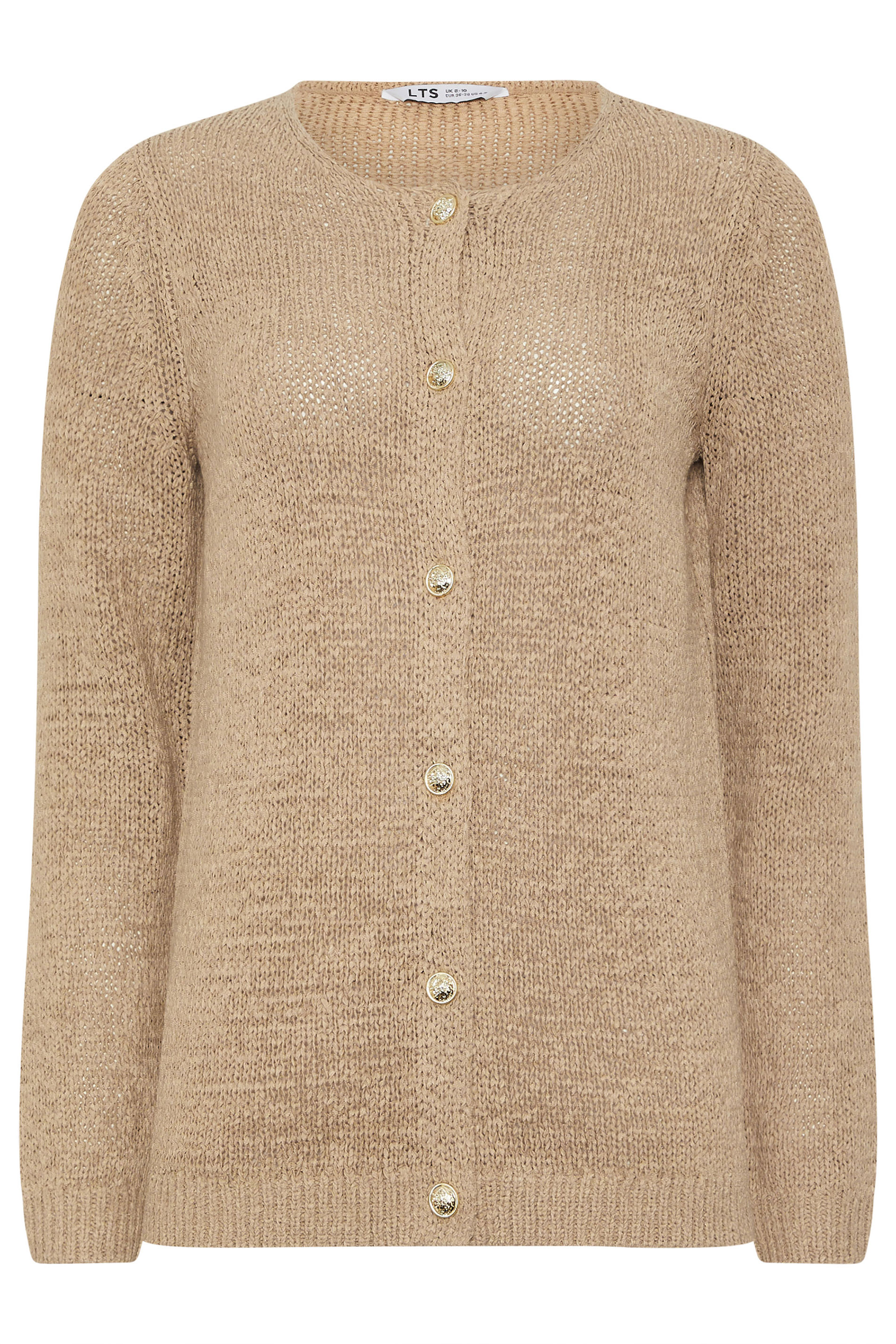 LTS Tall Women's Natural Brown Knitted Cardigan | Long Tall Sally 6
