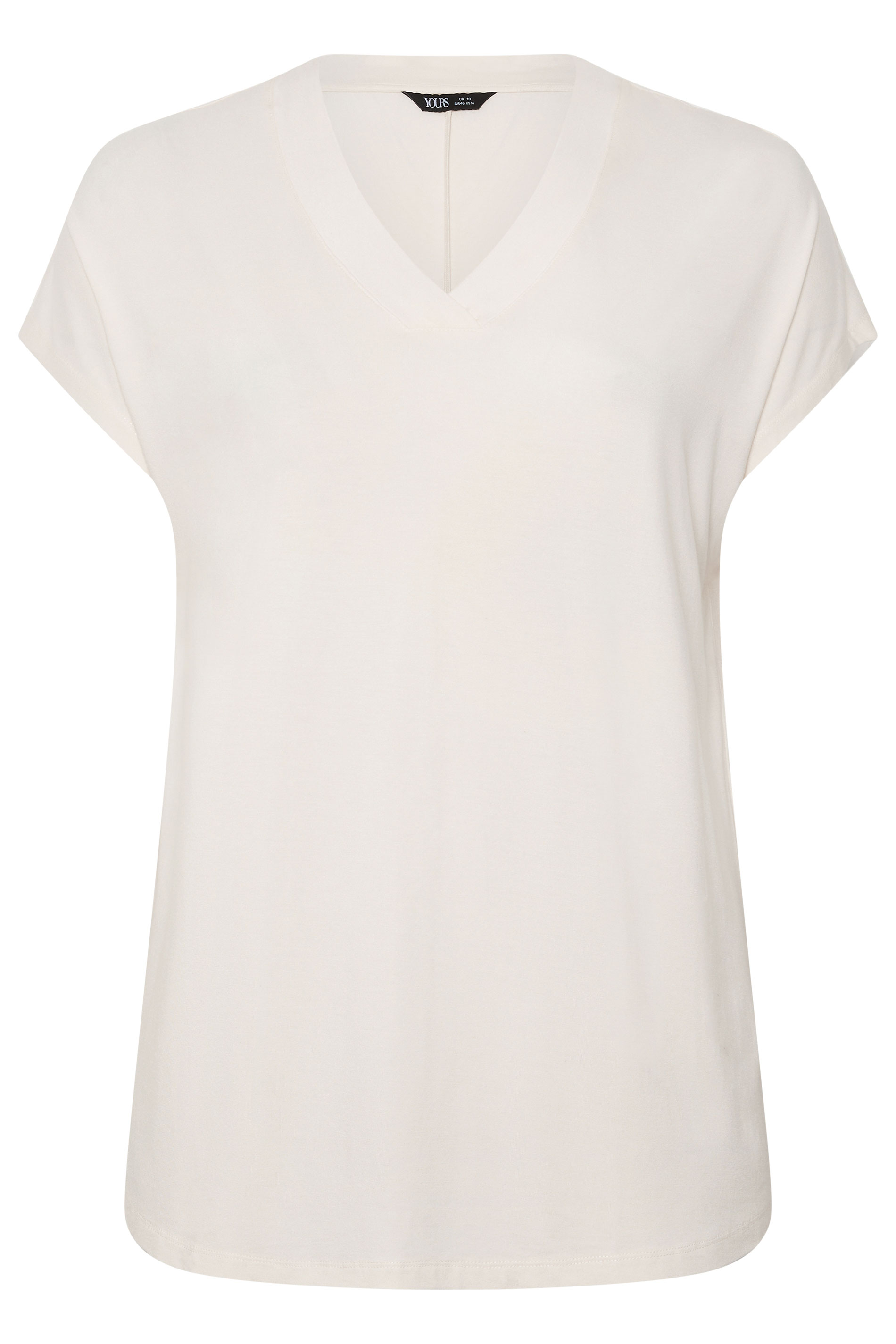 YOURS Plus Size V-Neck Ivory White T-Shirt | Yours Clothing 5