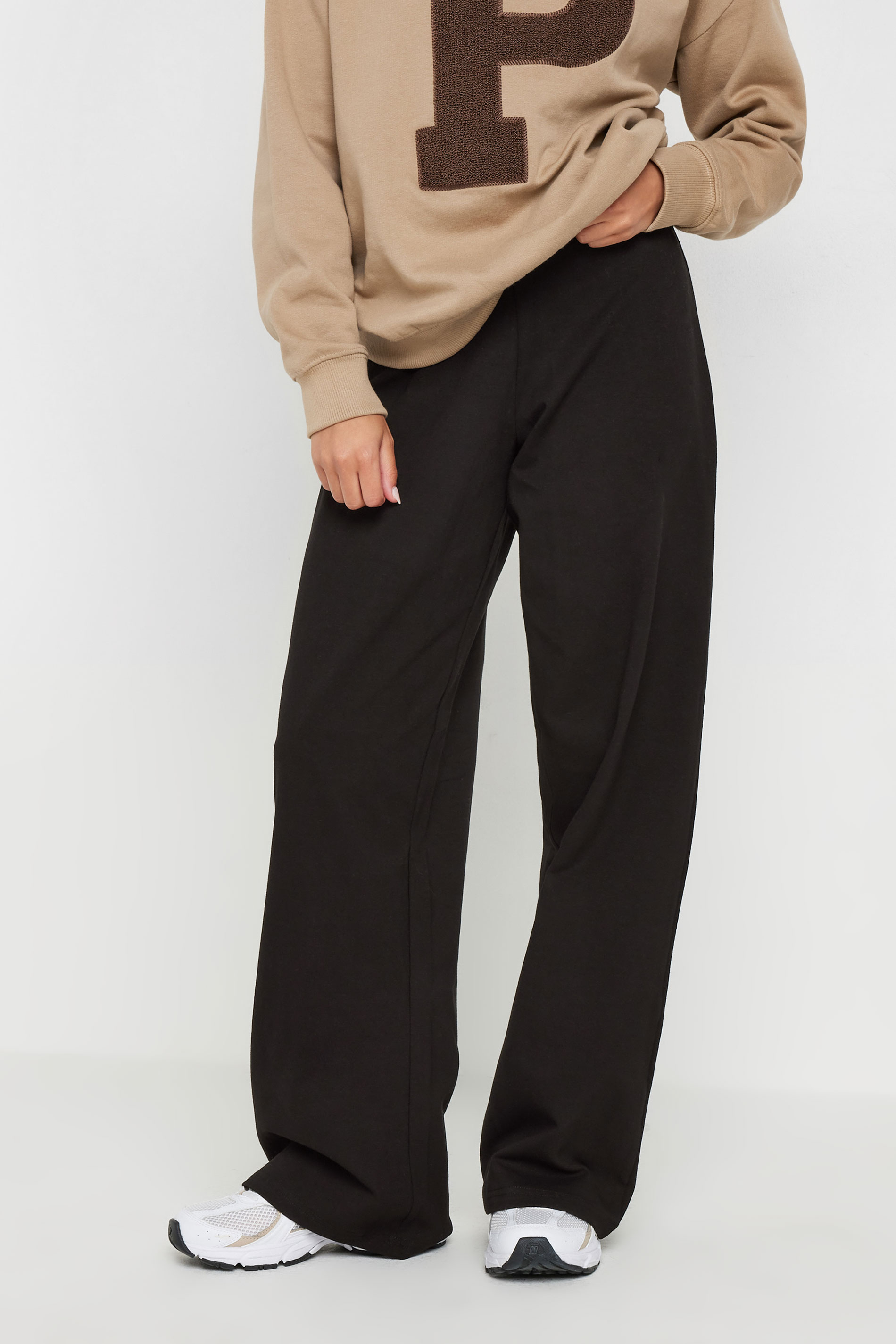 PixieGirl Petite Women's Black Cotton Wide Leg Yoga Pants | PixieGirl  3