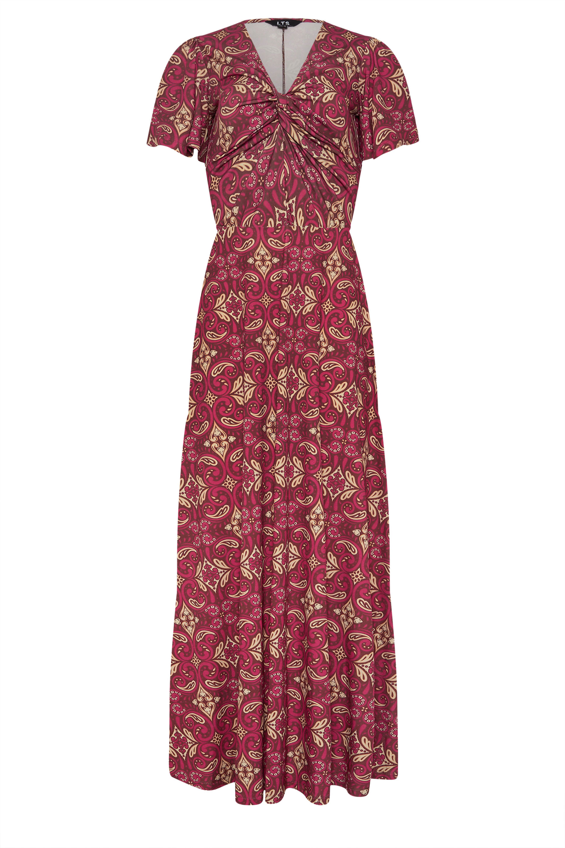 LTS Tall Women's Red Tile Print Twist Front Maxi Dress | Long Tall Sally 6