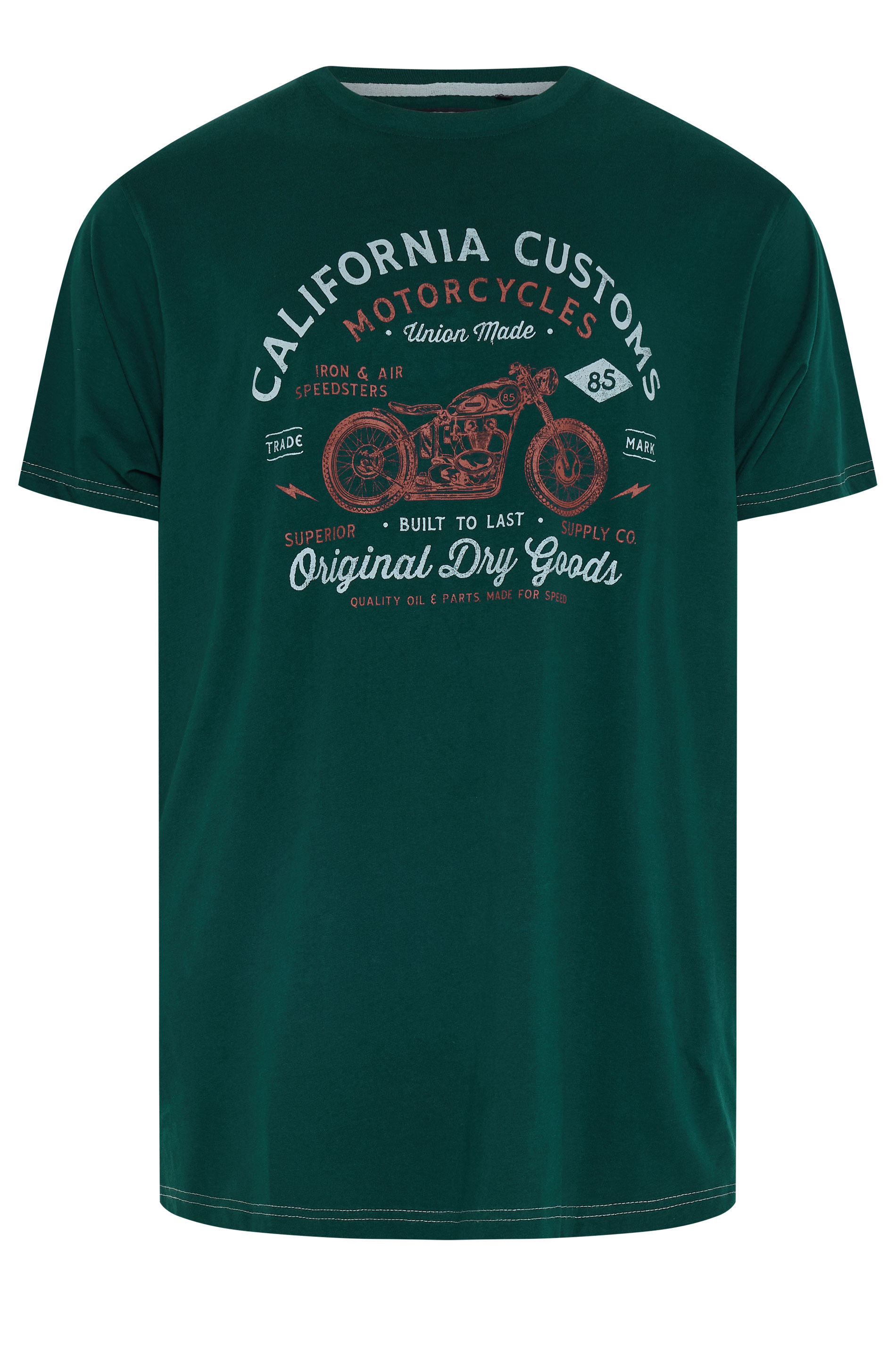 KAM Big & Tall Dark Blue California Customs Graphic Print T-Shirt | BadRhino 1